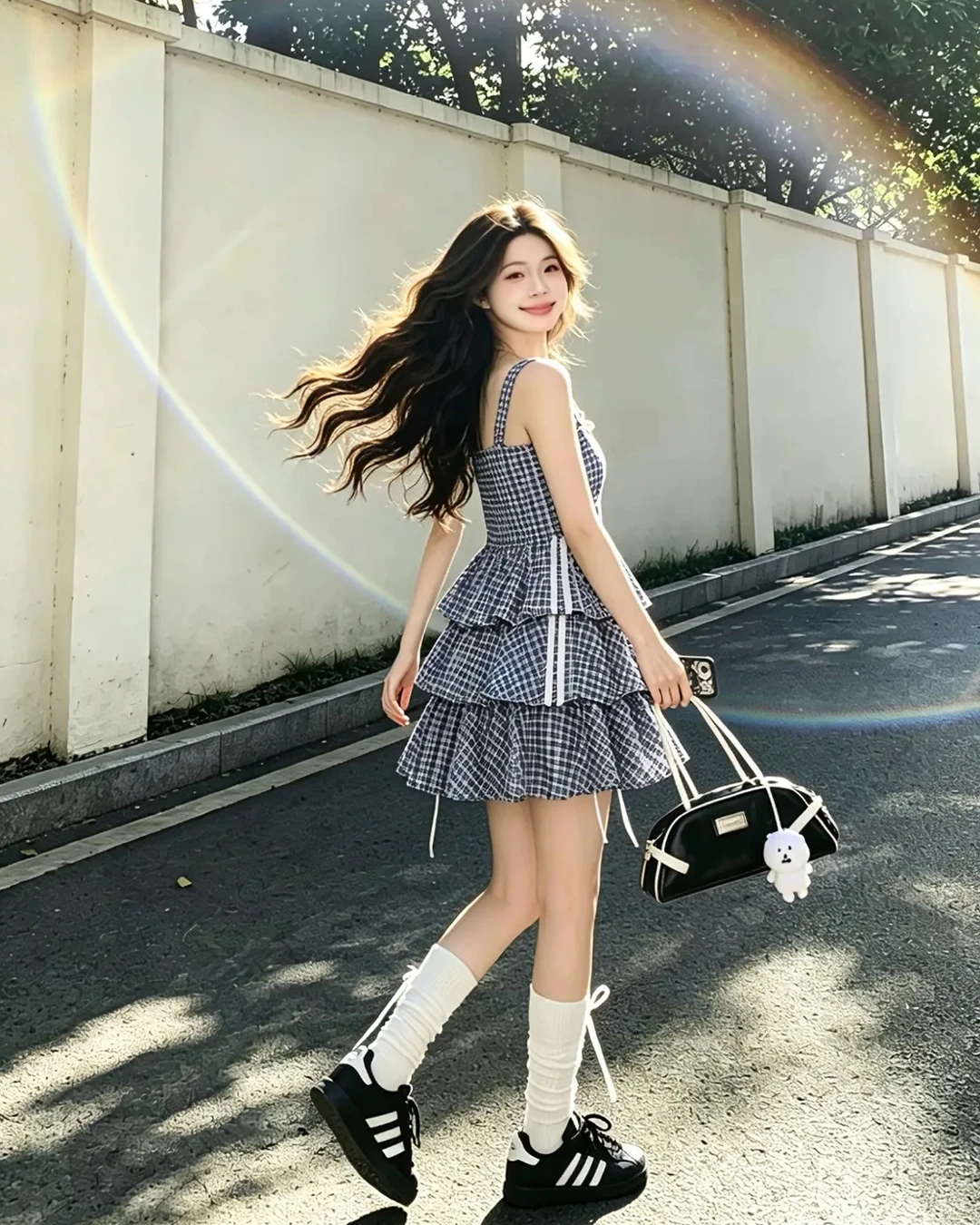Adidas Originals ｜格紋裙套裝 格紋背 愛迪達 短裙 小可愛 洋裝 KU9398 KX7035