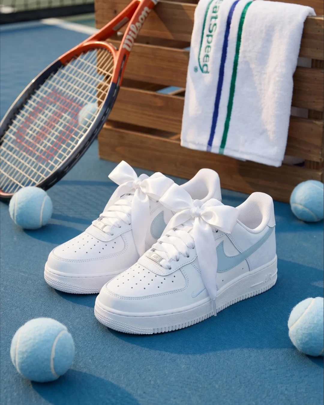 Nike Air Force 1｜訂製款 淡藍蝶夢 蝴蝶結 藍白 清新