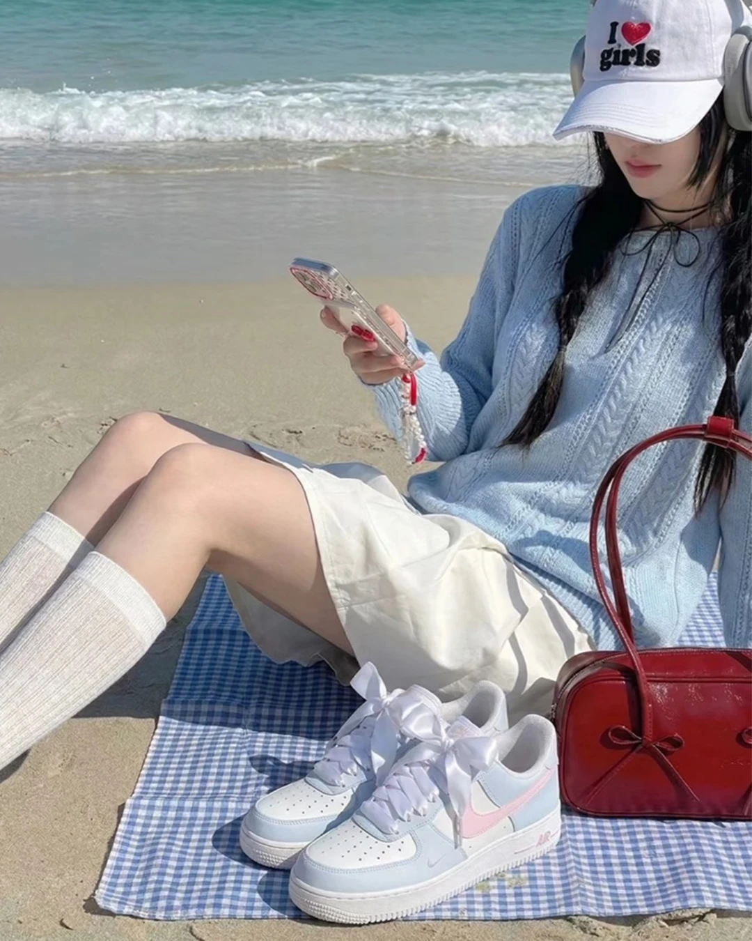 Nike Air Force 1｜訂製款 藍莓布丁 粉藍色 寶寶藍