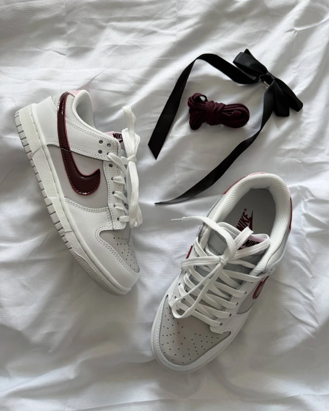 INGRAINED｜Nike Dunk LOW｜奶白 酒紅 皮革 酒紅勾勾 IM6025-121