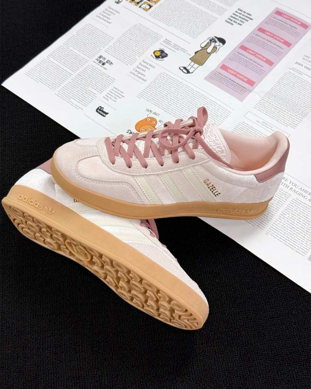 INGRAINED｜Adidas Originals Gazelle ｜焦糖底 德訓鞋 櫻花粉 奶油粉 粉白 麂皮 JR0232