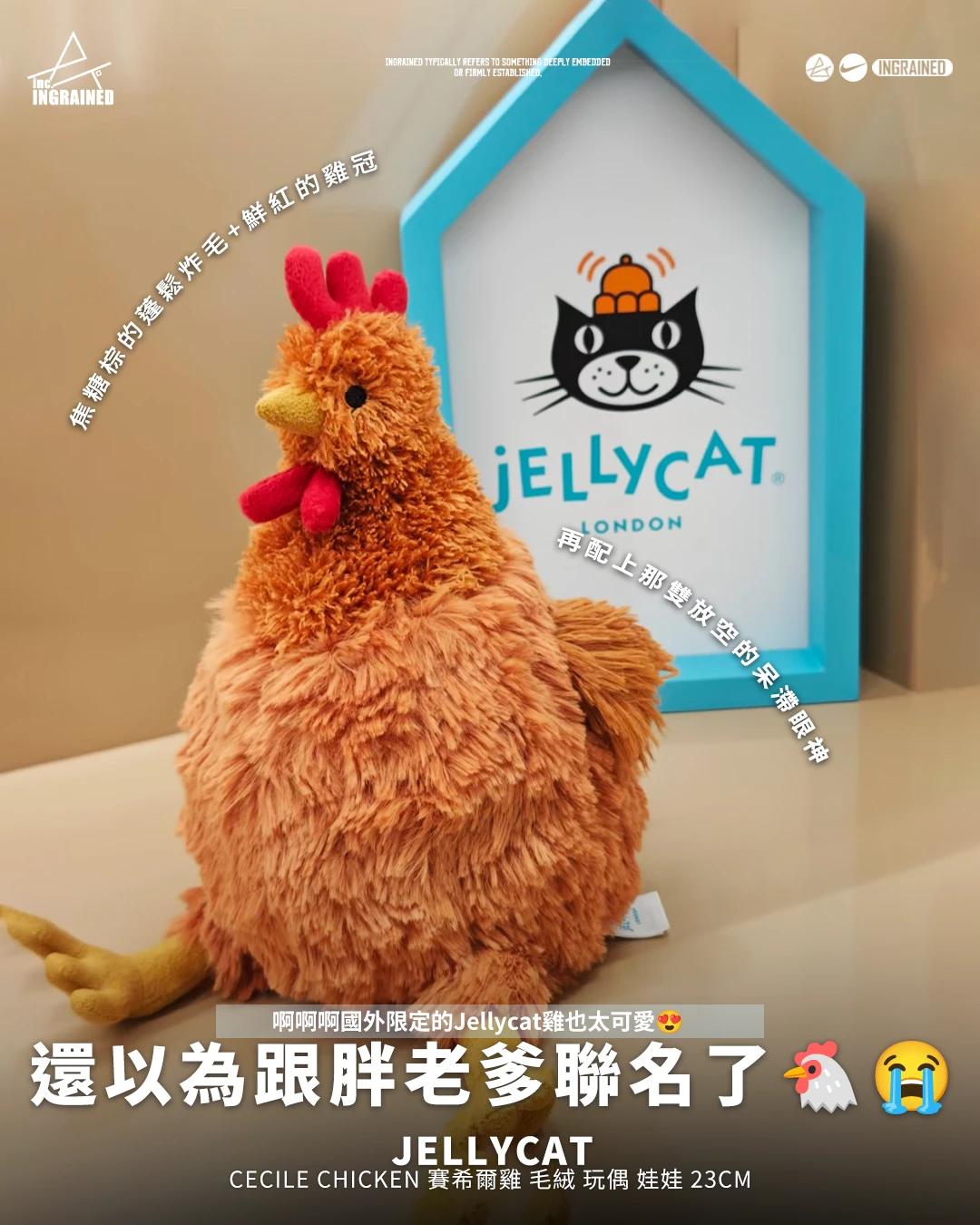 JELLYCAT｜Cecile Chicken 賽希爾雞 毛絨 玩偶 娃娃 23cm