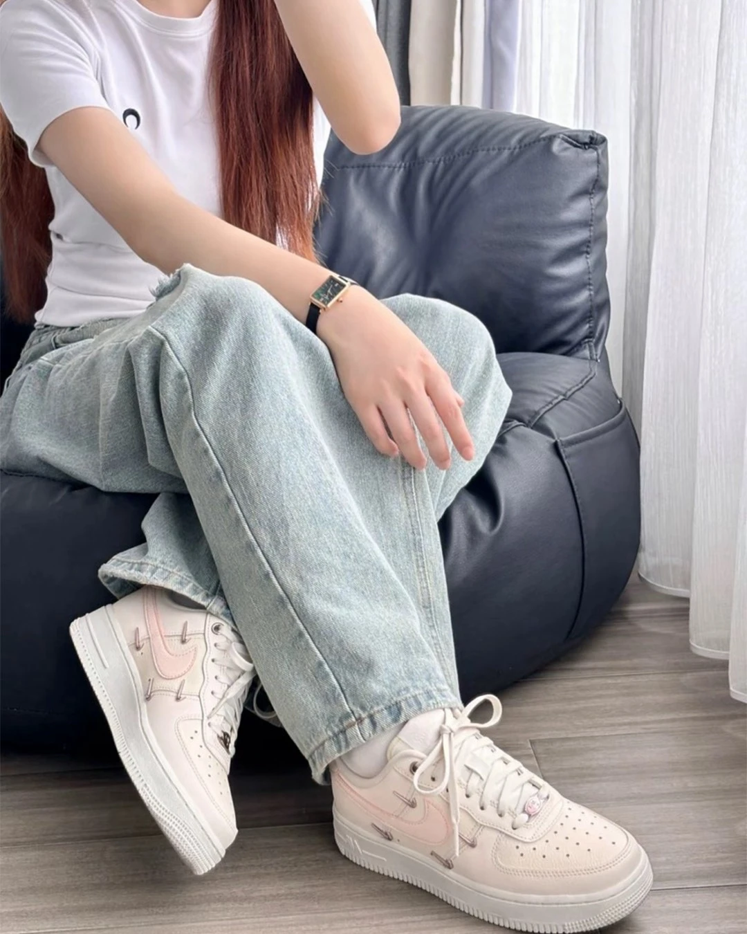 INGRAINED｜NIKE AIR FORCE 1｜櫻花粉 四勾 玫瑰金 女鞋小金勾 FV8110-181