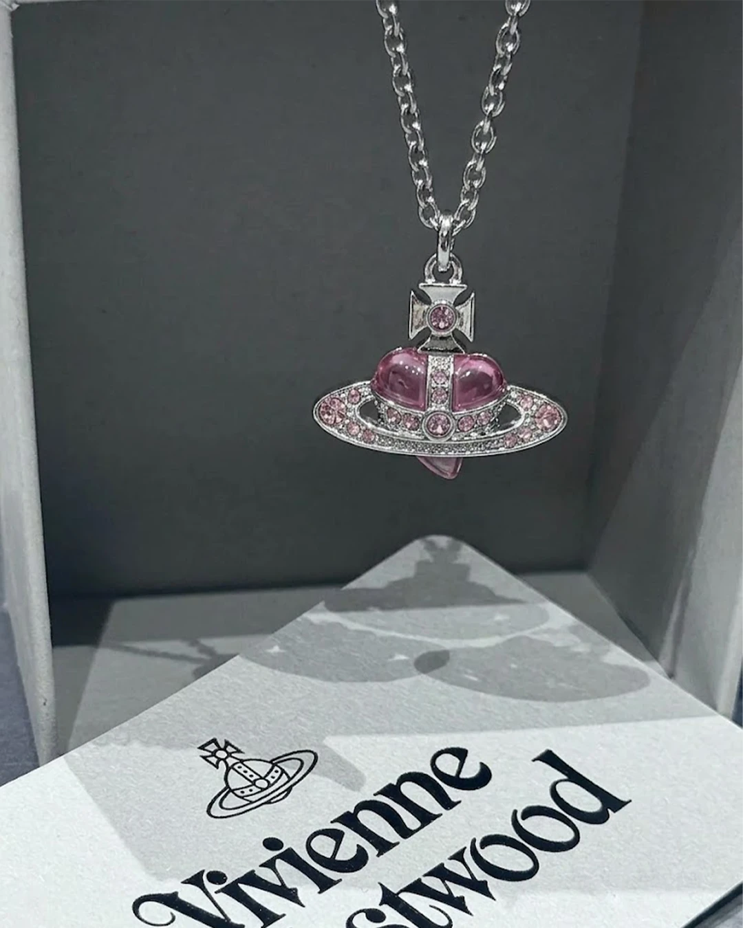 Vivienne Westwood｜西太后 項鏈 新款 水鑽 粉紅 愛心 土星項鍊