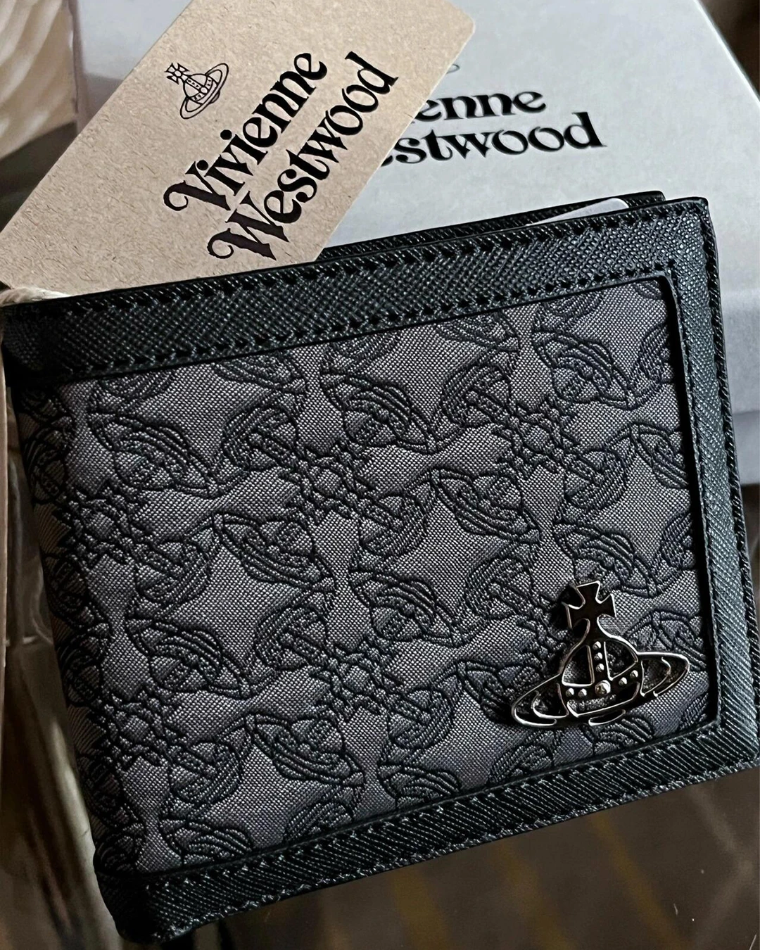 Vivienne Westwood｜ 薇薇安 西太后 短夾 皮夾 老花 黑色
