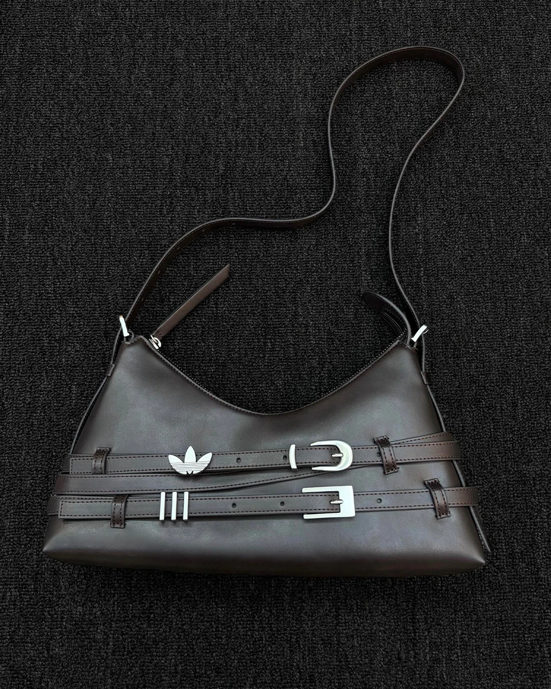 adidas Originals｜3L Belt SLDR 皮帶釦單肩包 深咖啡 KX0564