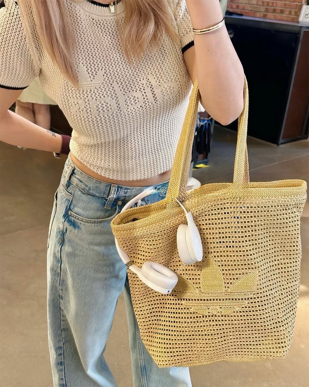 adidas Originals｜Knitting Tote 編織托特包 草編大容量肩背 KC1421