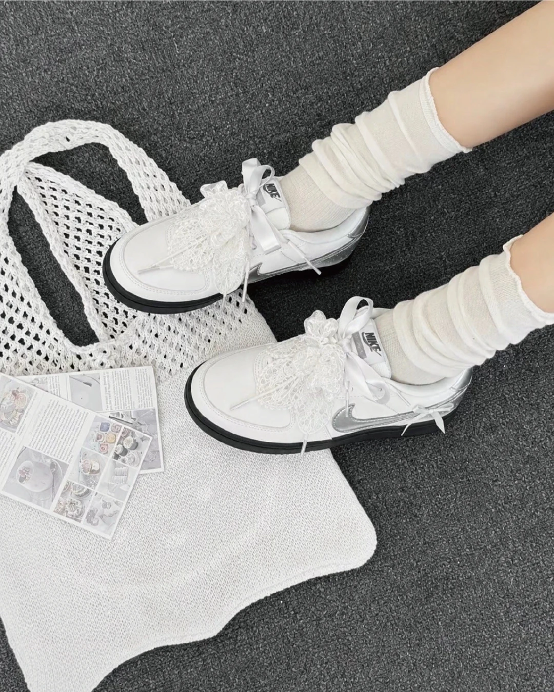 NIKE Field General｜漸變銀星光 銀閃蝴蝶結 少女風 潮流穿搭