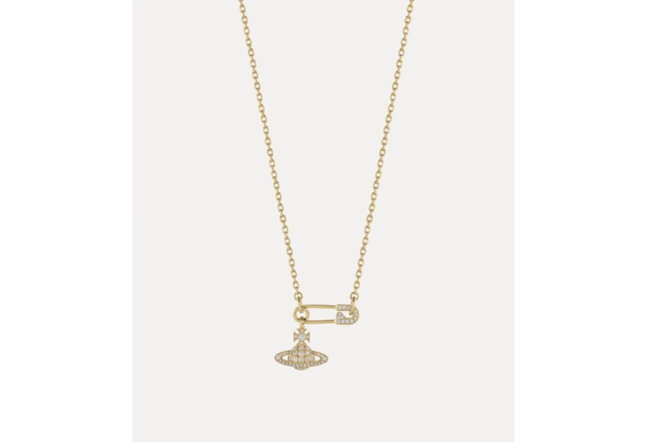 Vivienne Westwood｜Lucrece Pendant 別針土星滿鑽項鍊 金色