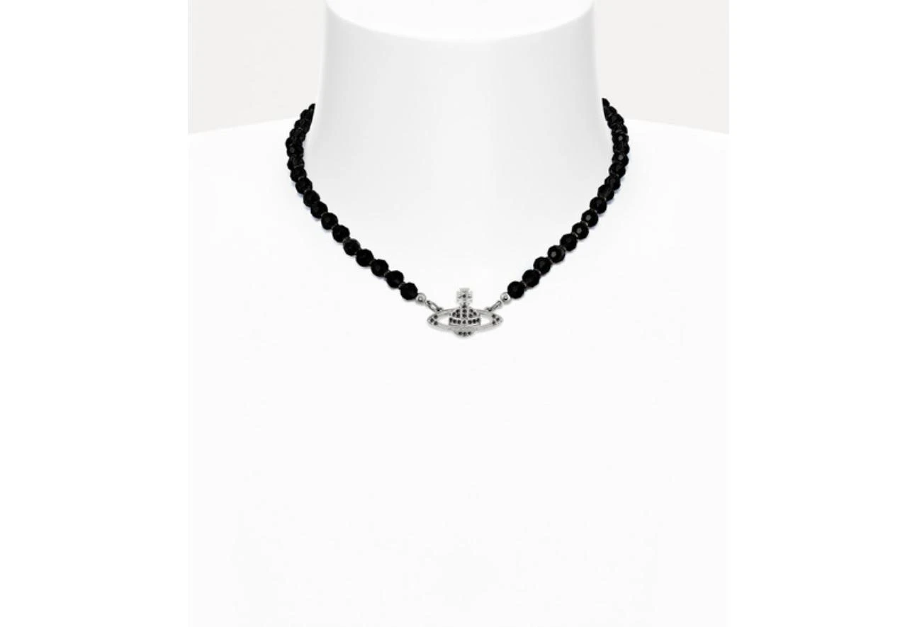 Vivienne Westwood｜Messaline Choker 黑瑪瑙土星頸鍊 黑色