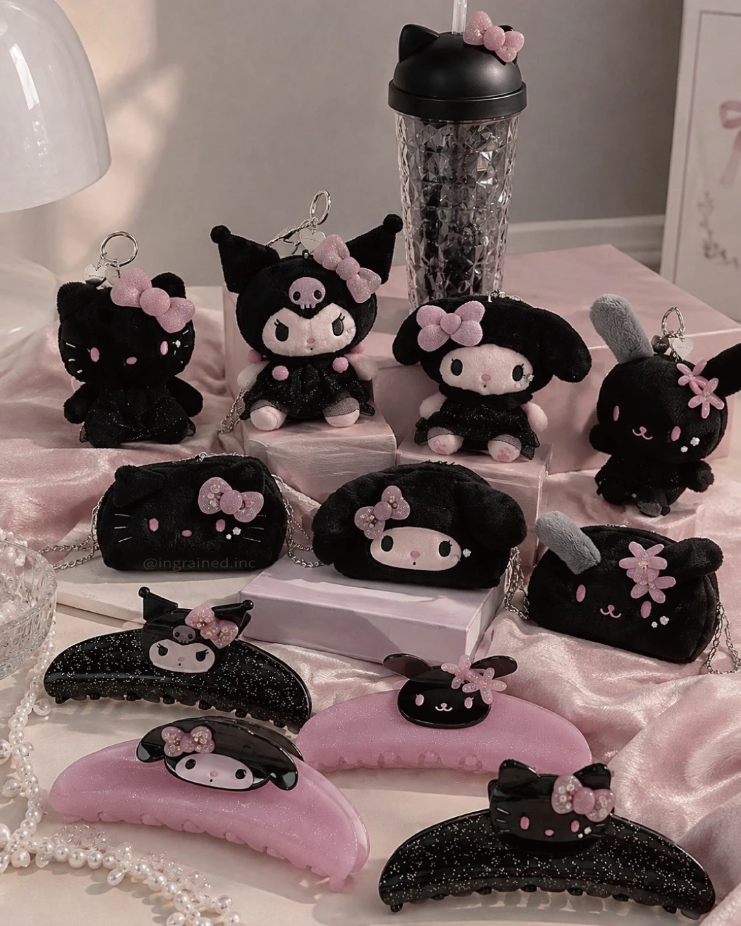 Sanrio｜三麗鷗 黑粉配色 甜酷風格 日常配件 閃鑽元素 收藏小物