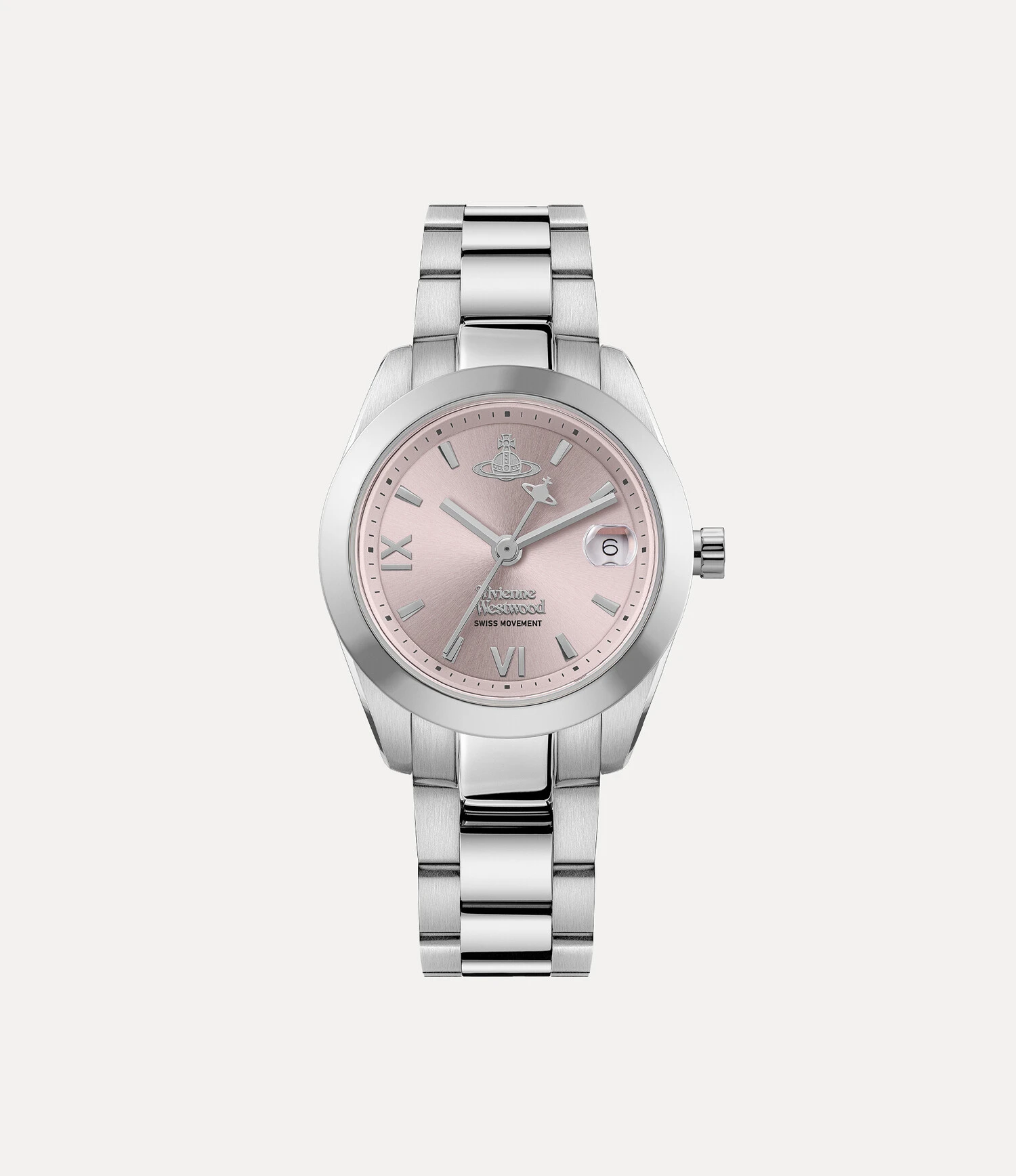 Vivienne Westwood｜Fenchurch Watch 薇薇安 西太后 粉面 銀色 不鏽鋼 三排鍊帶 手錶 29mm