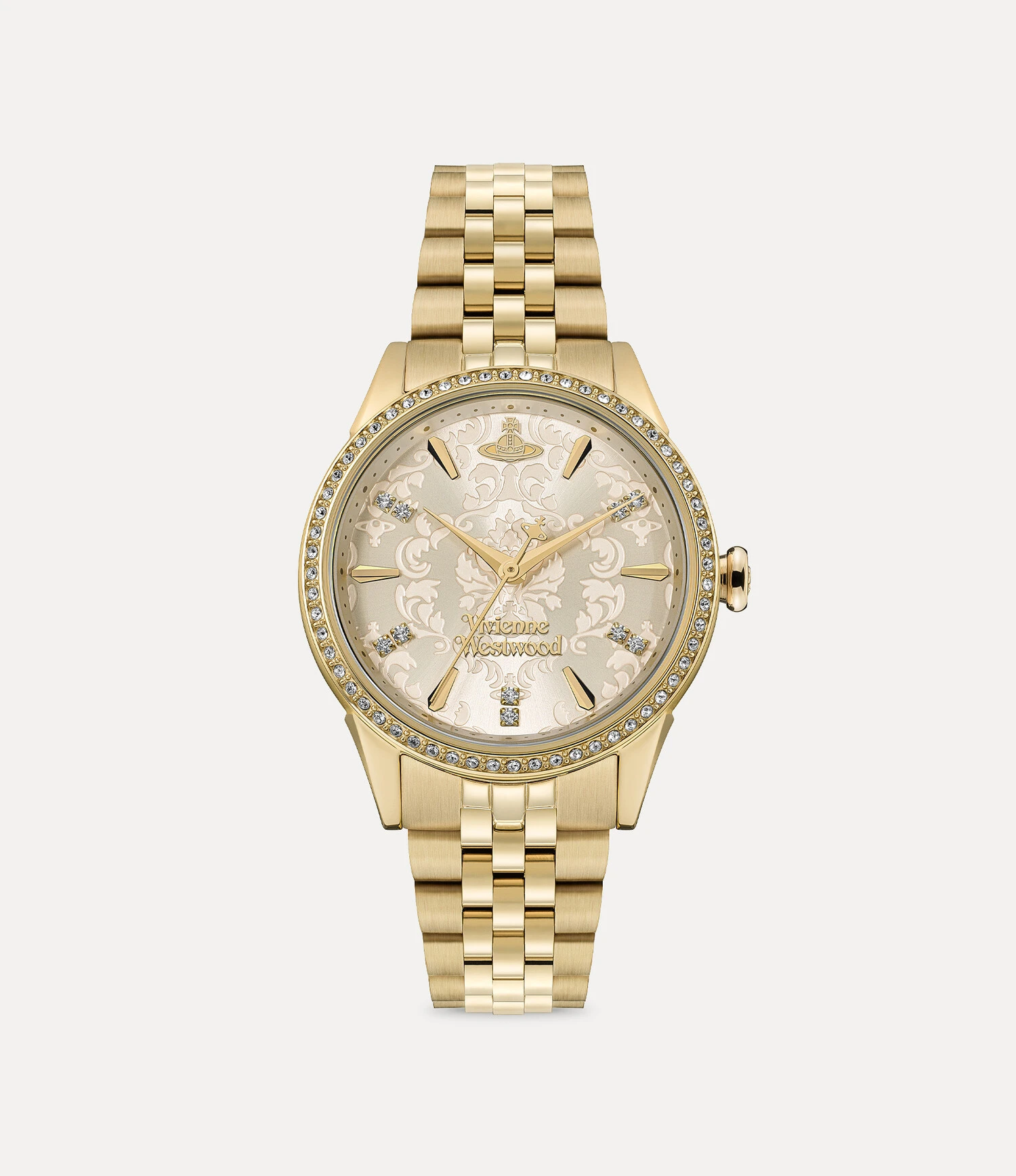 Vivienne Westwood｜Little Wallace Watch 薇薇安 西太后 金色 碎花 浮雕 錶盤 不鏽鋼 手錶 32mm