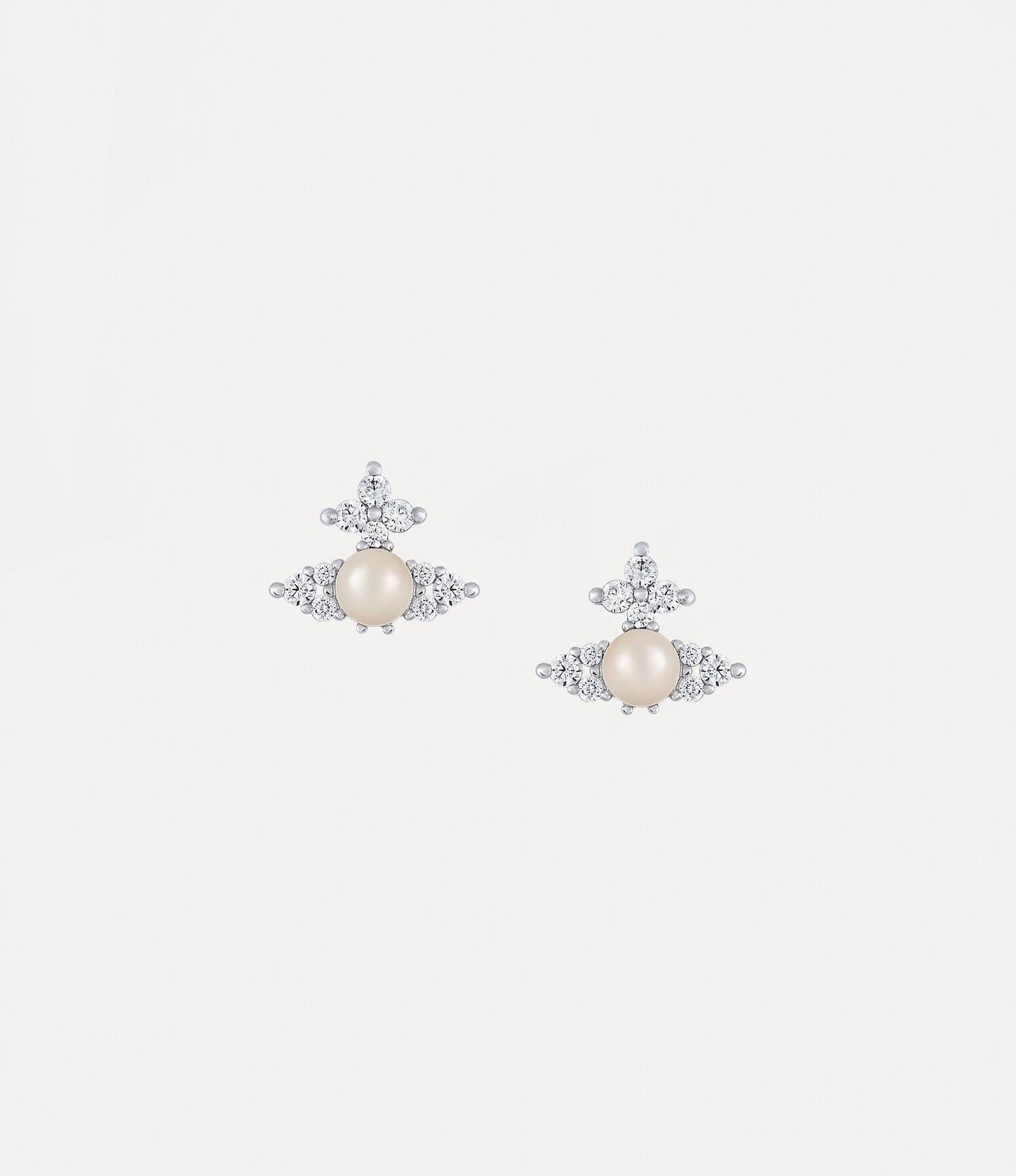Vivienne Westwood｜Feodora Earrings 薇薇安 西太后 珍珠 土星 水鑽 耳環 白金色