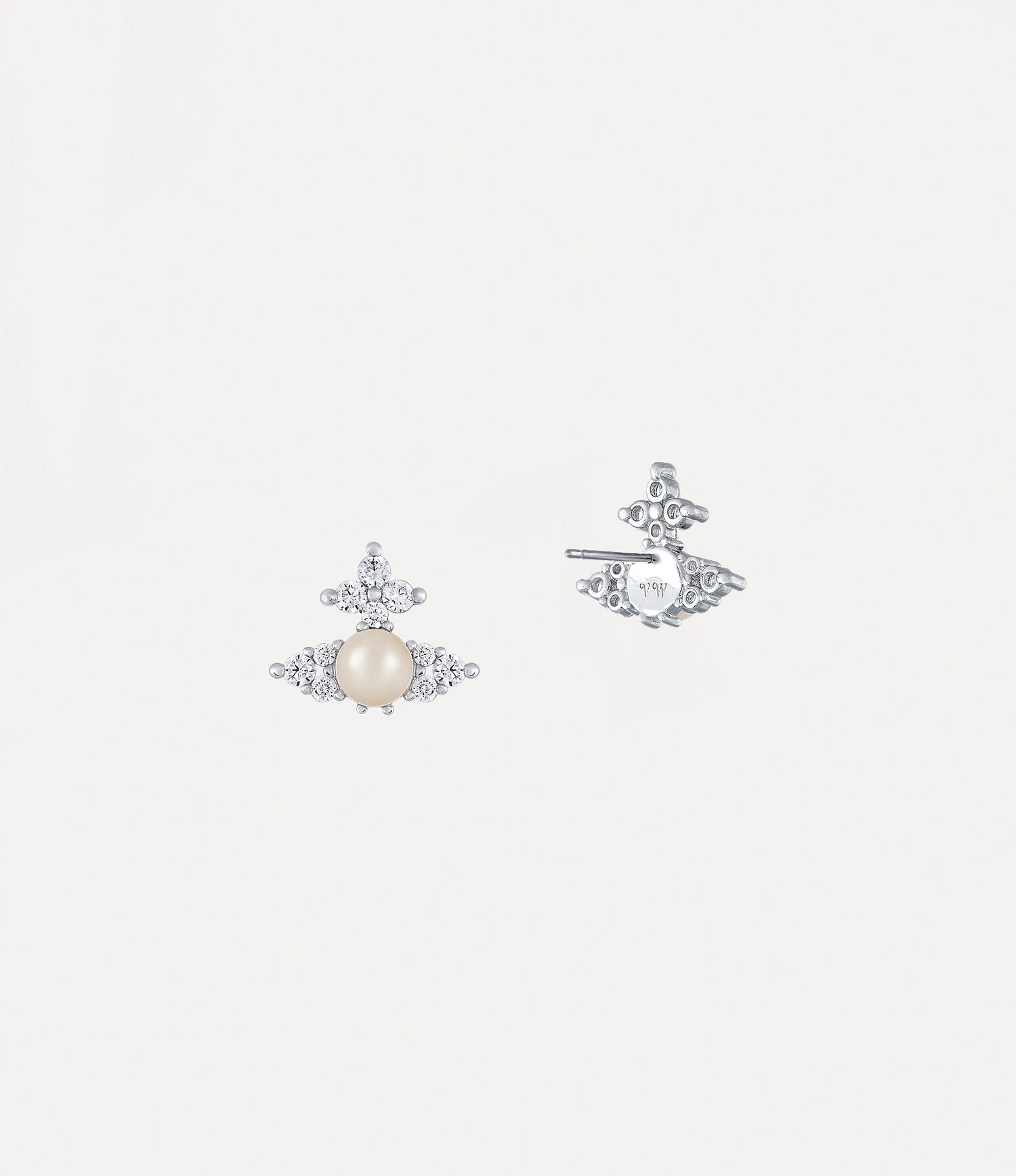 Vivienne Westwood｜Feodora Earrings 薇薇安 西太后 珍珠 土星 水鑽 耳環 白金色