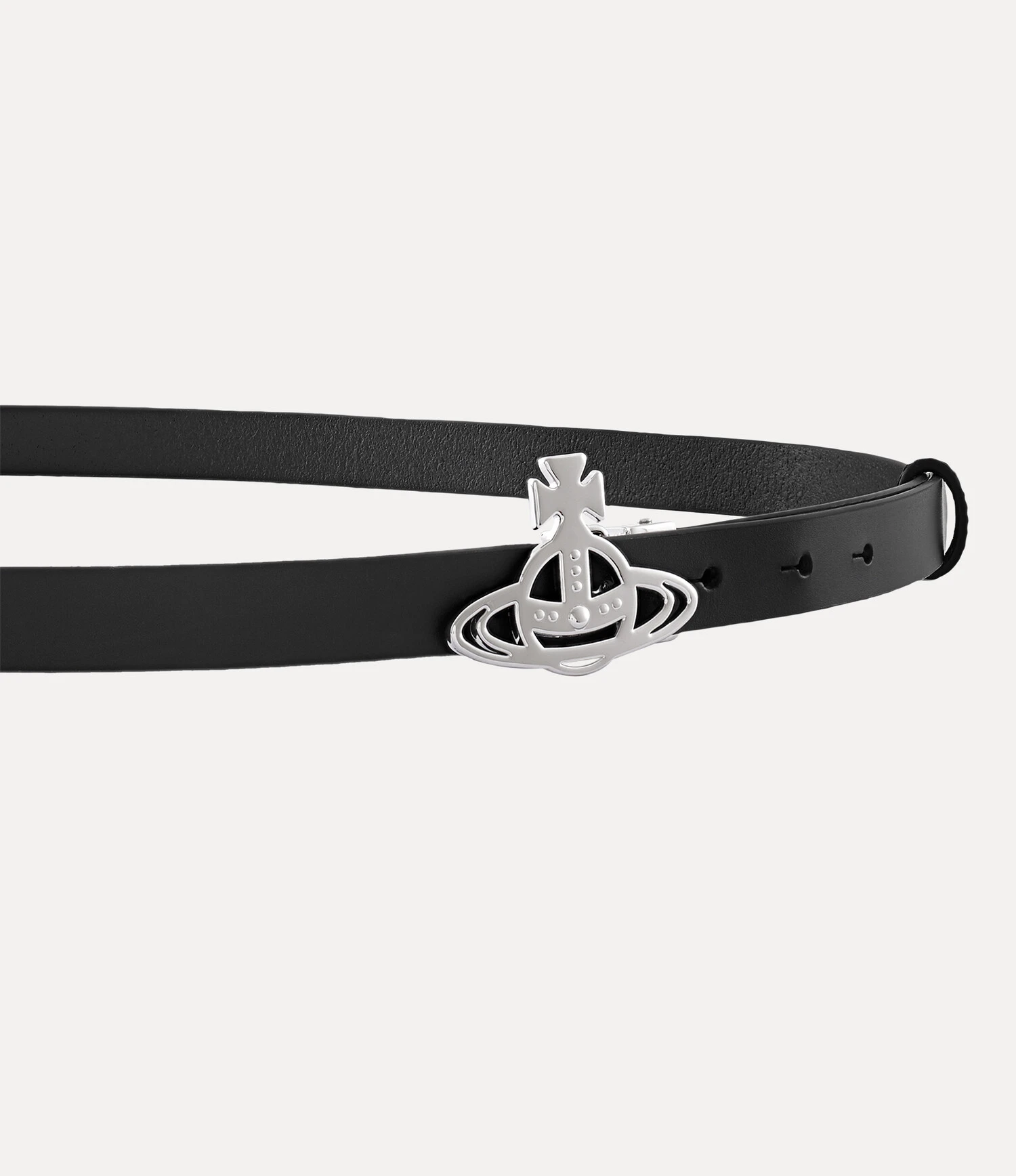 Vivienne Westwood｜Small Line Orb Buckle Belt 薇薇安 西太后 土星 扣頭 真皮 細皮帶 女款 黑色