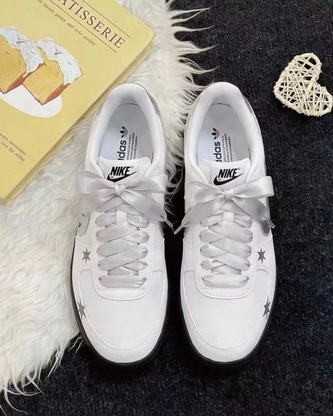 NIKE｜NIKE 訂製款 銀鉤 星星 緞帶 甜酷穿搭 少女球鞋 潮流配件