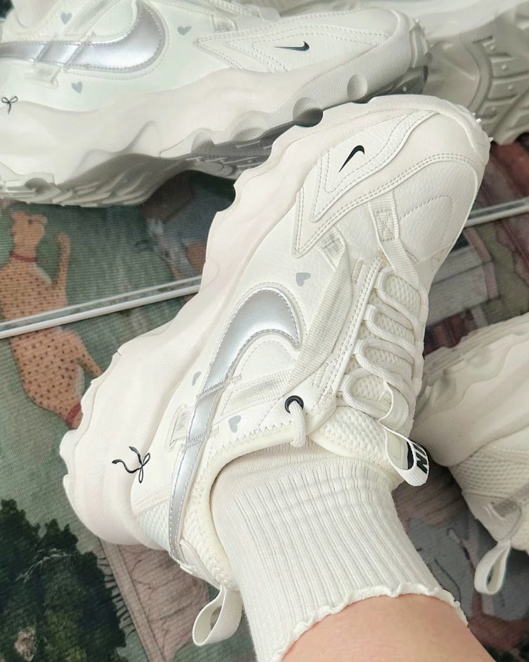 NIKE｜Nike TC 7900 訂製款 銀黑絲帶 厚底球鞋 鞋櫃必收 日常百搭