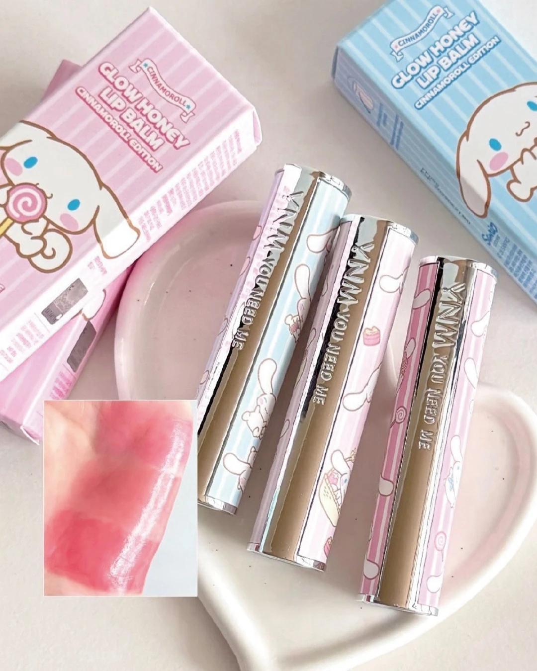 YNM x Cinnamoroll｜聯名彩妝 水潤唇膏 果凍唇 甜妹妝容 少女感 韓系彩妝 日常唇色