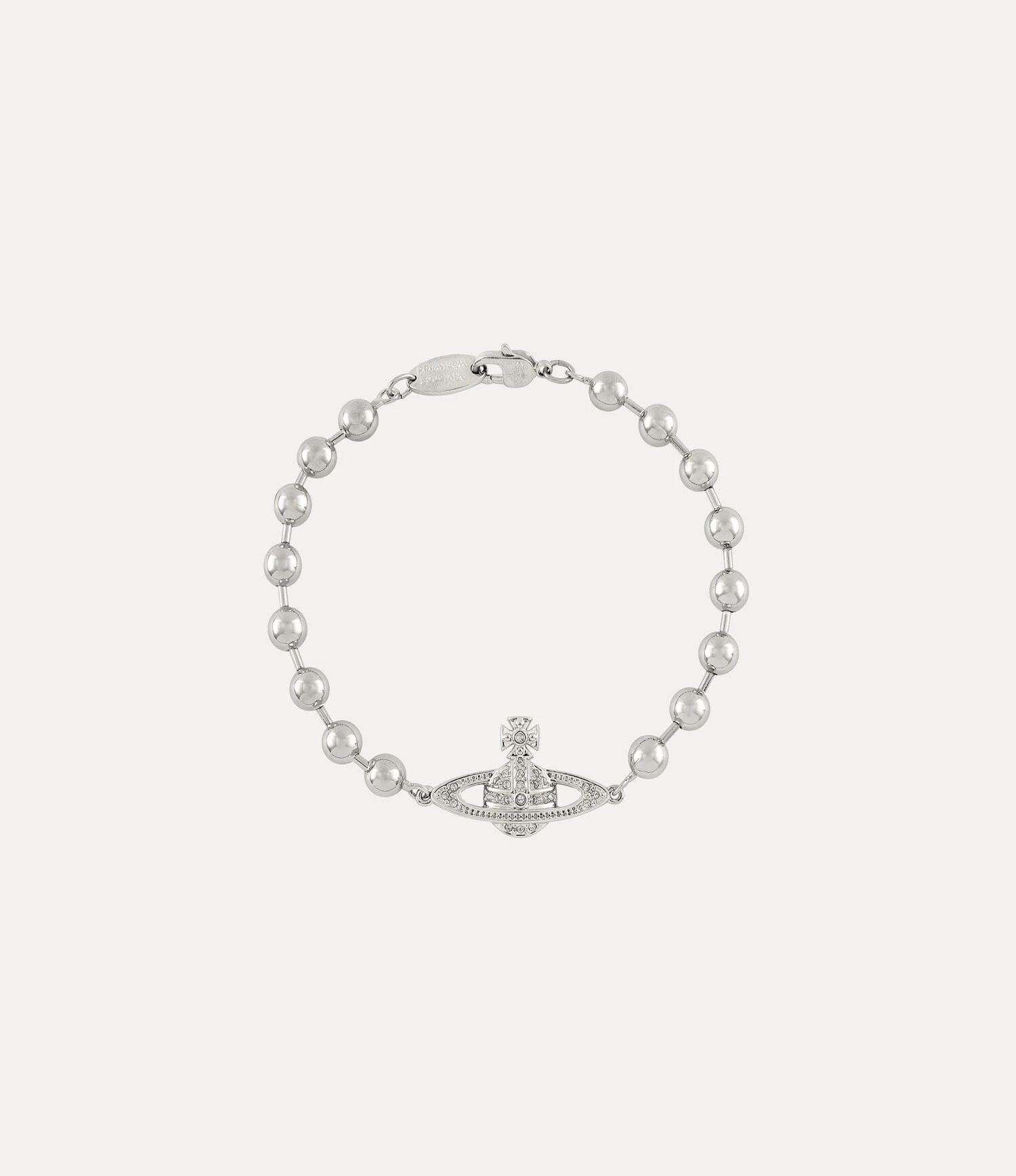 Vivienne Westwood｜Man. Thames Mini Bas Relief Bracelet 薇薇安 西太后 泰晤士 珠鍊 土星 水鑽 手鍊 銀色 男女款
