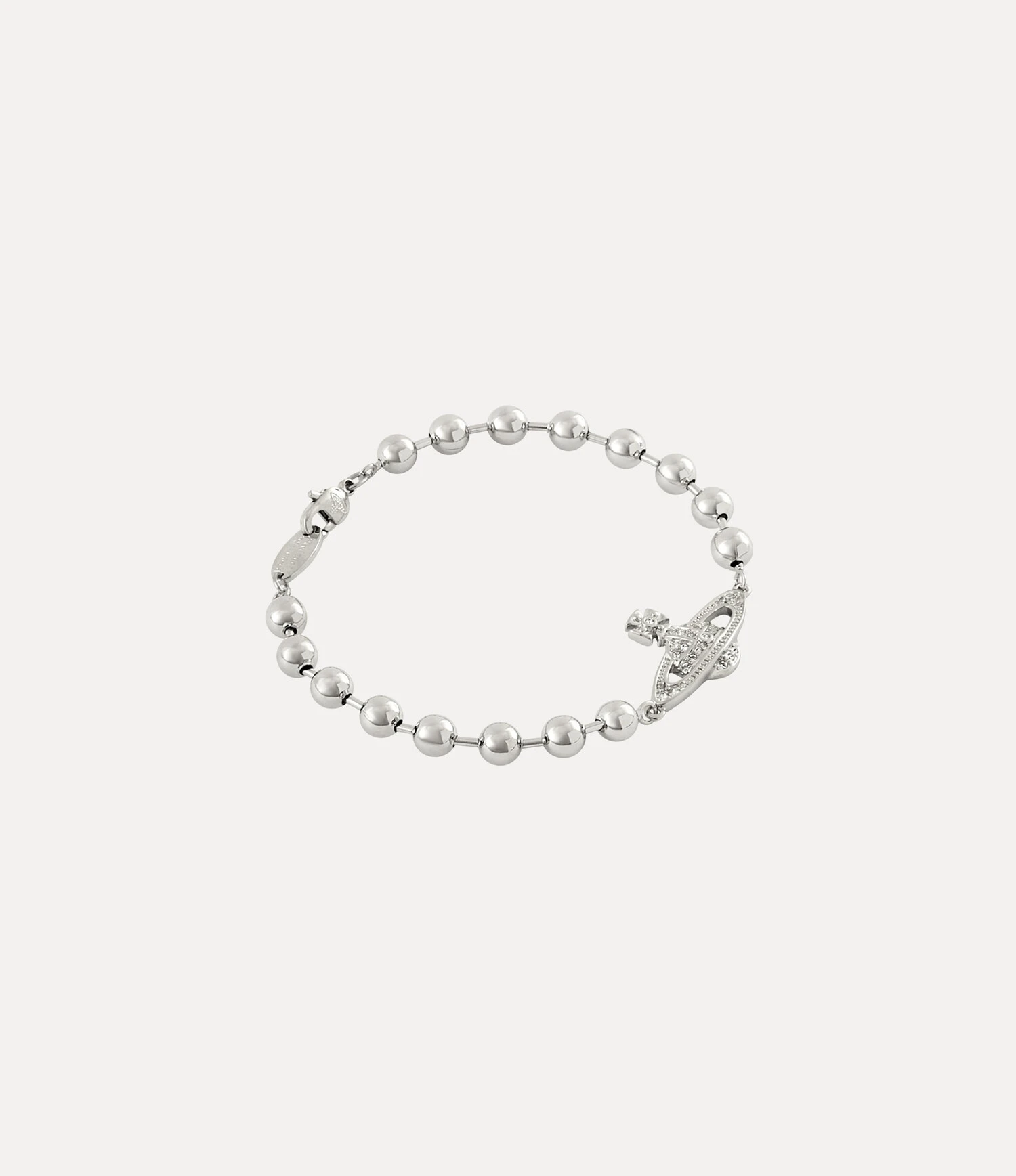 Vivienne Westwood｜Man. Thames Mini Bas Relief Bracelet 薇薇安 西太后 泰晤士 珠鍊 土星 水鑽 手鍊 銀色 男女款