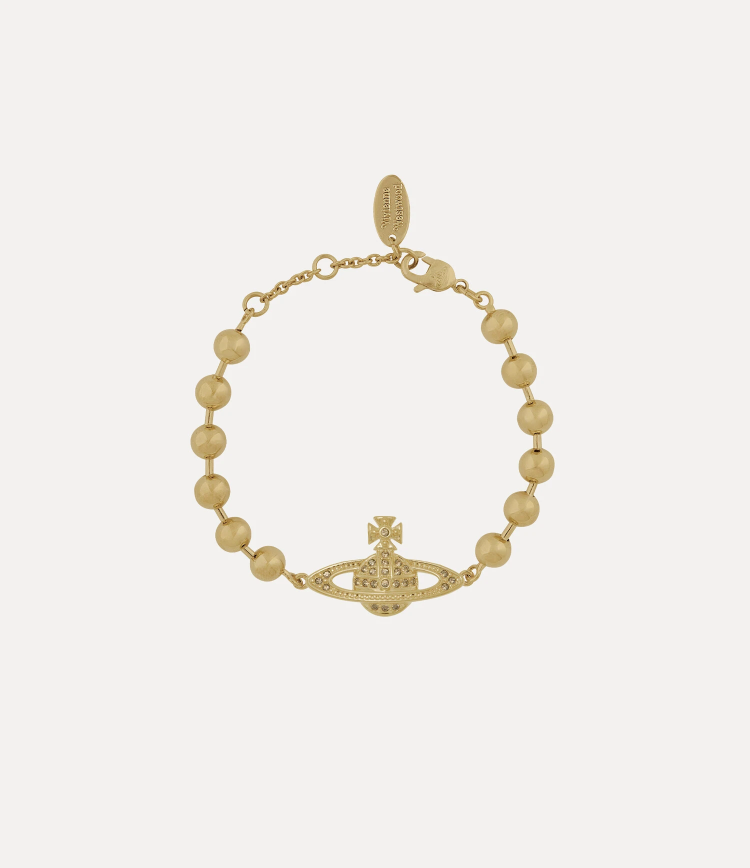 Vivienne Westwood｜Thames Mini Bas Relief Bracelet 薇薇安 西太后 泰晤士 珠鍊 土星 水鑽 手鍊 金色 銀色 兩色可選