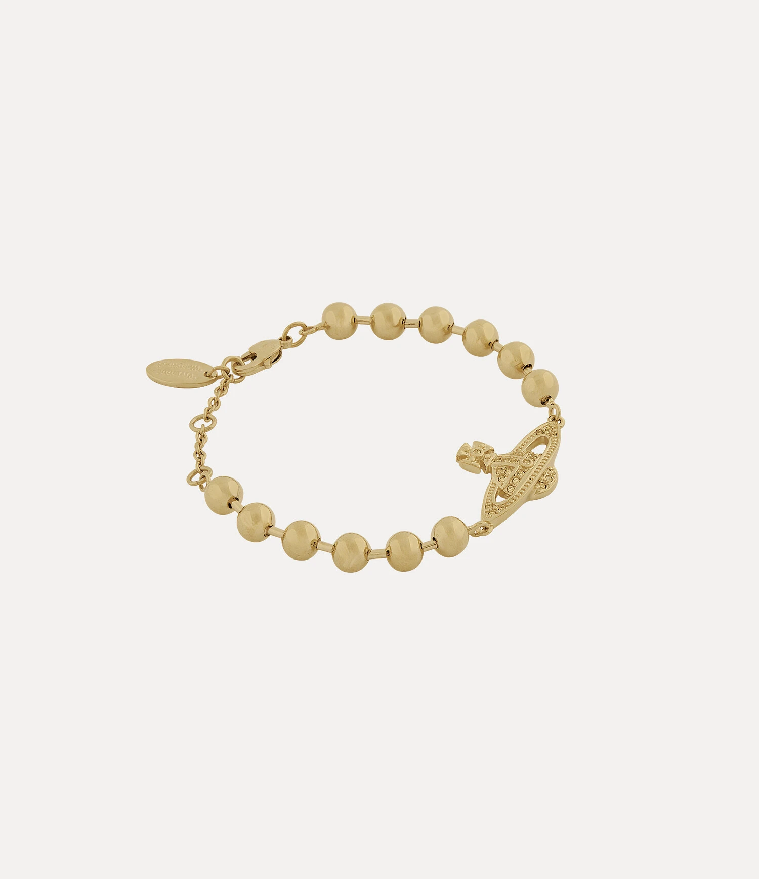 Vivienne Westwood｜Thames Mini Bas Relief Bracelet 薇薇安 西太后 泰晤士 珠鍊 土星 水鑽 手鍊 金色 銀色 兩色可選