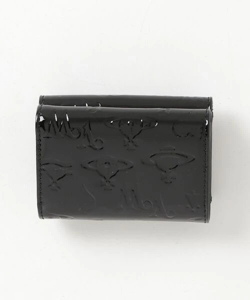 Vivienne Westwood MAN｜Jean Env Billford Pkt 薇薇安 西太后 亮面 牛皮 滿版 土星 壓紋 信封 三折 短夾 黑色