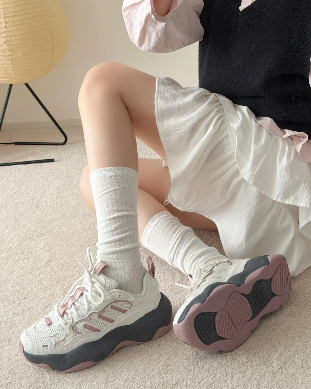 ADIDAS｜VALLINA 白粉 夾心 厚底 老爹鞋 復古休閒鞋 IM7683