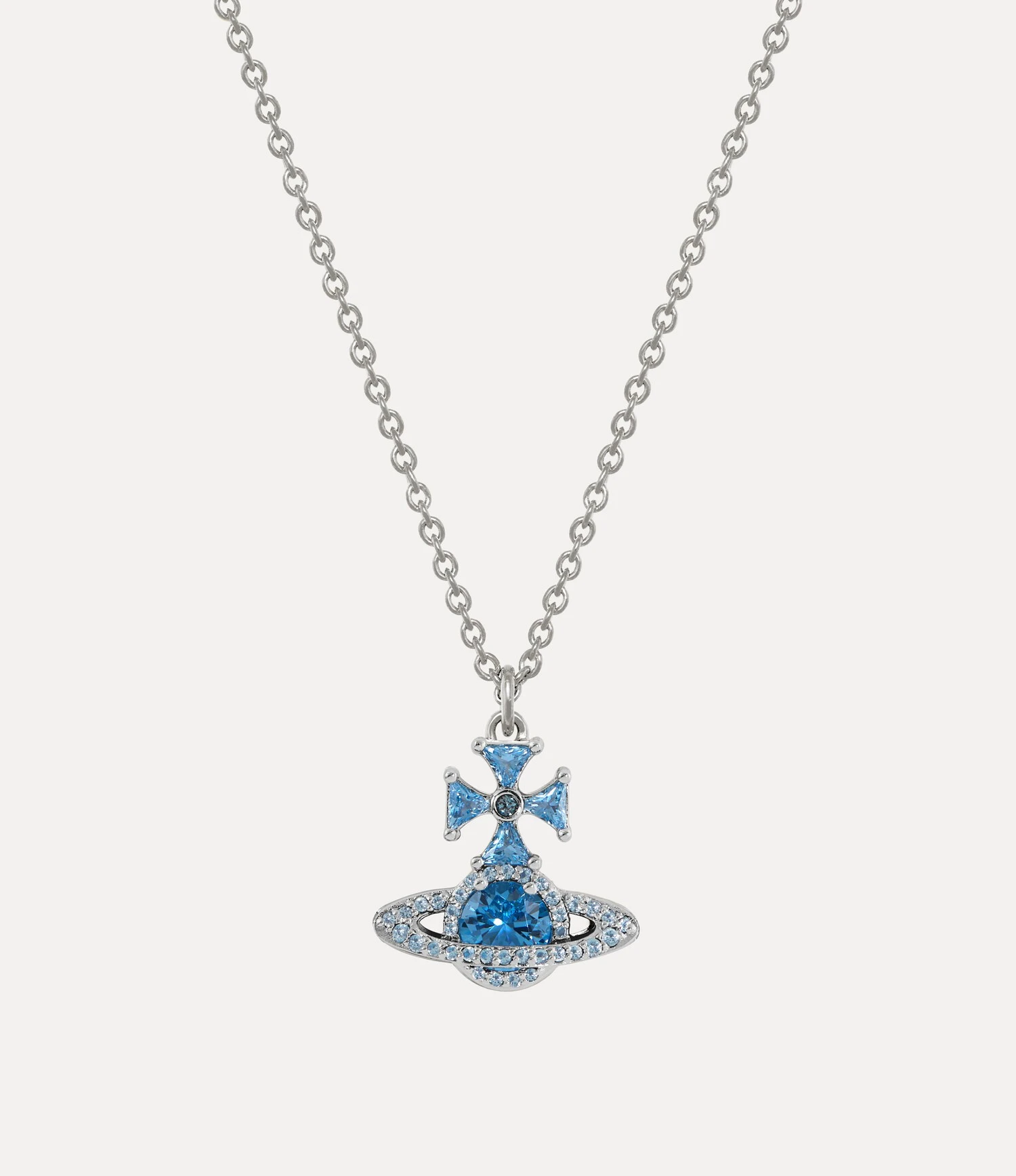 Vivienne Westwood｜Mila Pendant Necklace 薇薇安 西太后 土星 水鑽 吊墜 項鍊 銀色 藍鑽 紅鑽 兩色可選