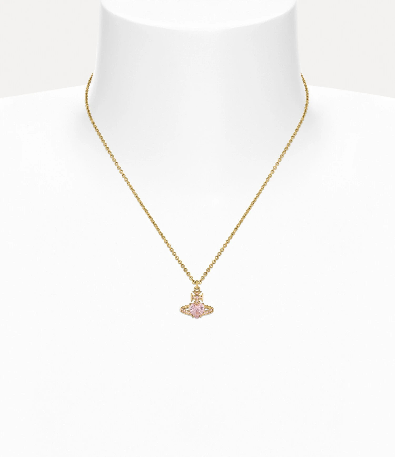 Vivienne Westwood｜Ariella Pendant Necklace 薇薇安 西太后 愛心 土星 粉鑽 吊墜 項鍊 金色