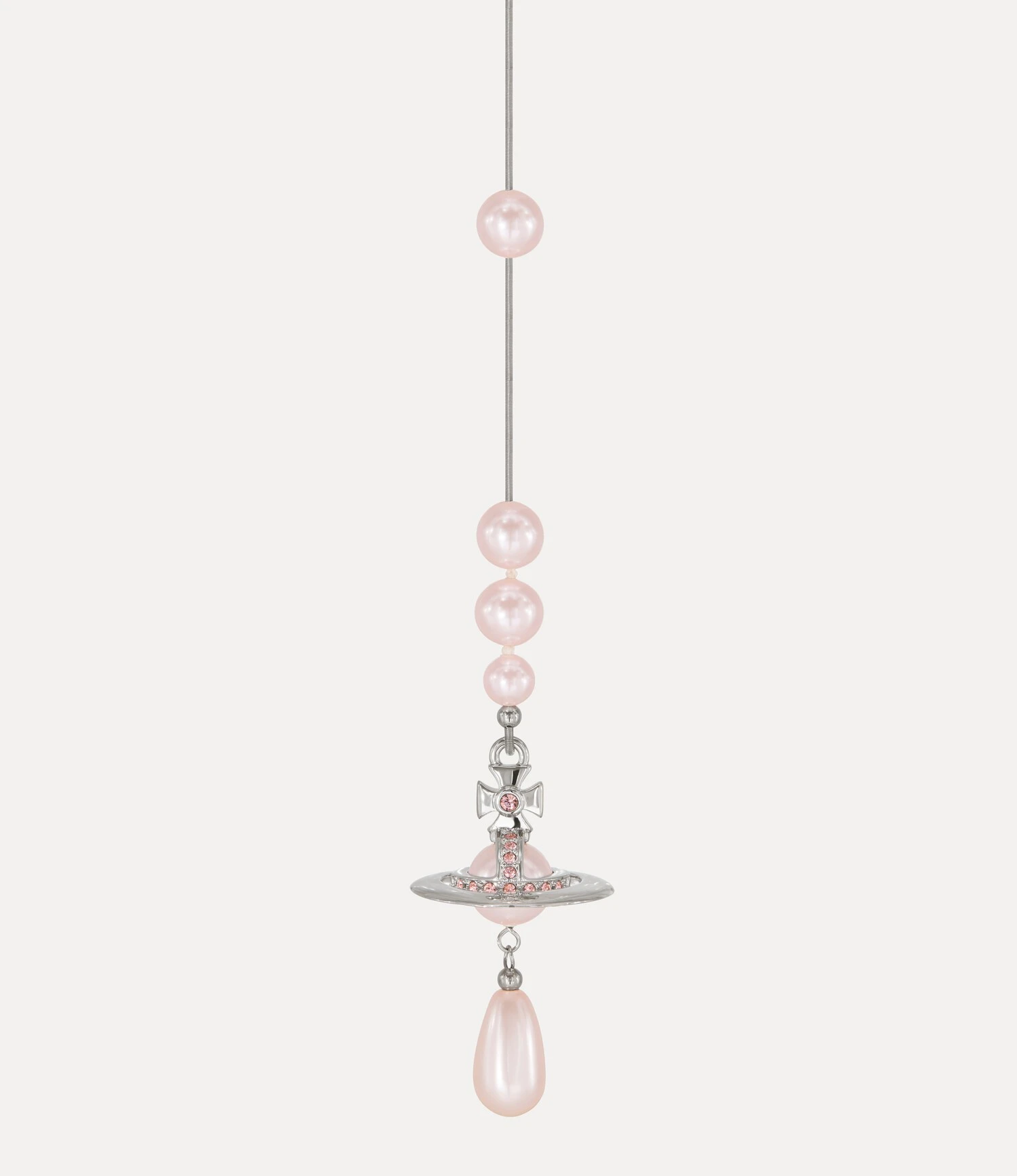 Vivienne Westwood｜Broken Pearl Necklace 薇薇安 西太后 粉珍珠 雙層 不對稱 斷鍊 土星 項鍊 銀色