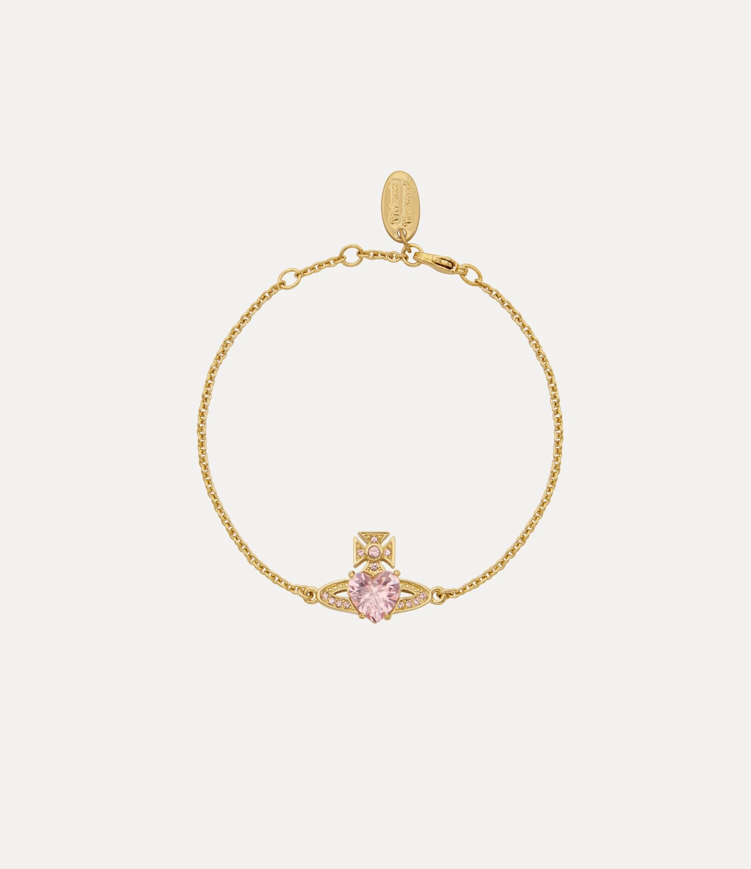 Vivienne Westwood｜Ariella Bracelet 薇薇安 西太后 愛心 土星 粉鑽 手鍊 金色