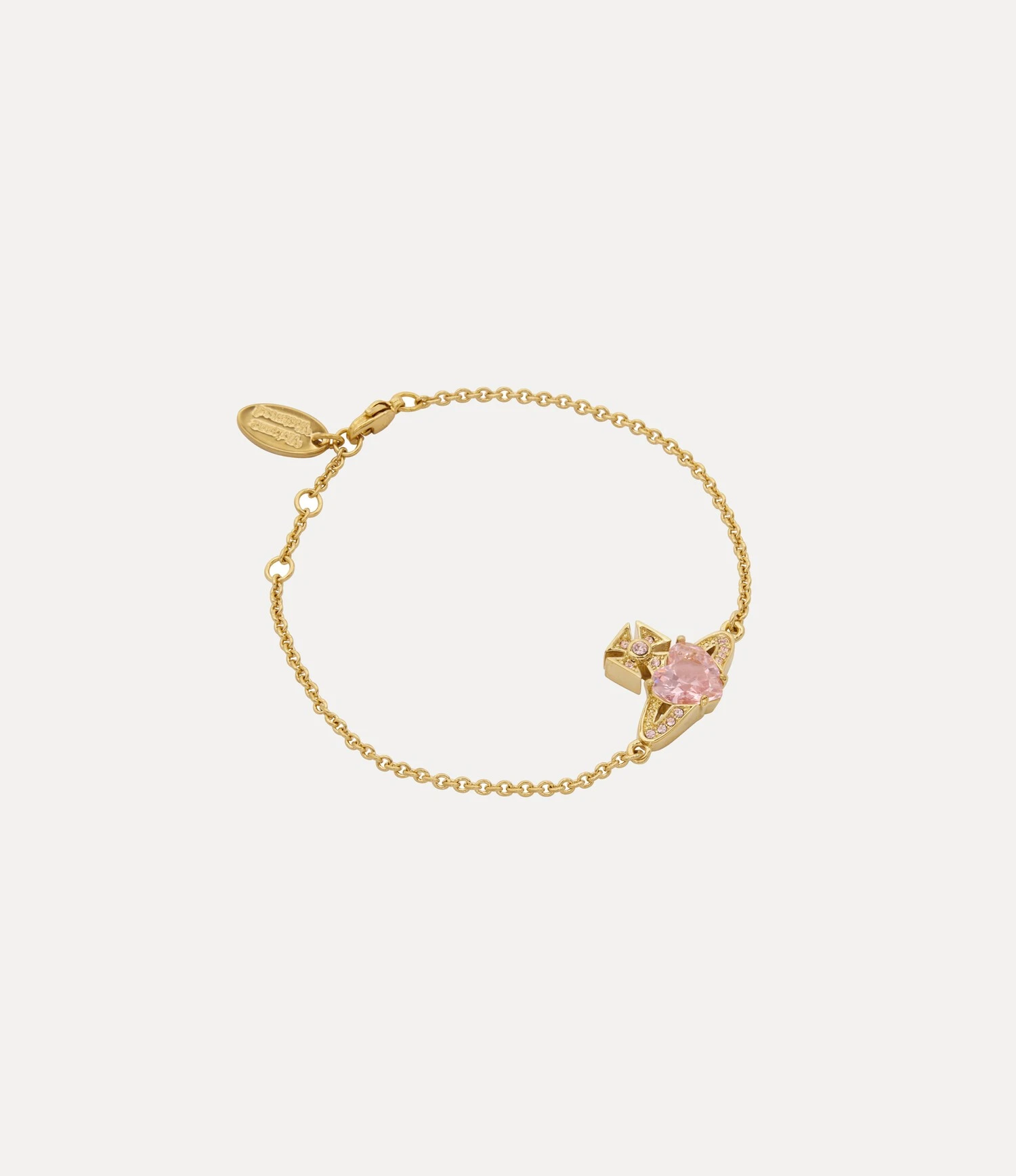 Vivienne Westwood｜Ariella Bracelet 薇薇安 西太后 愛心 土星 粉鑽 手鍊 金色
