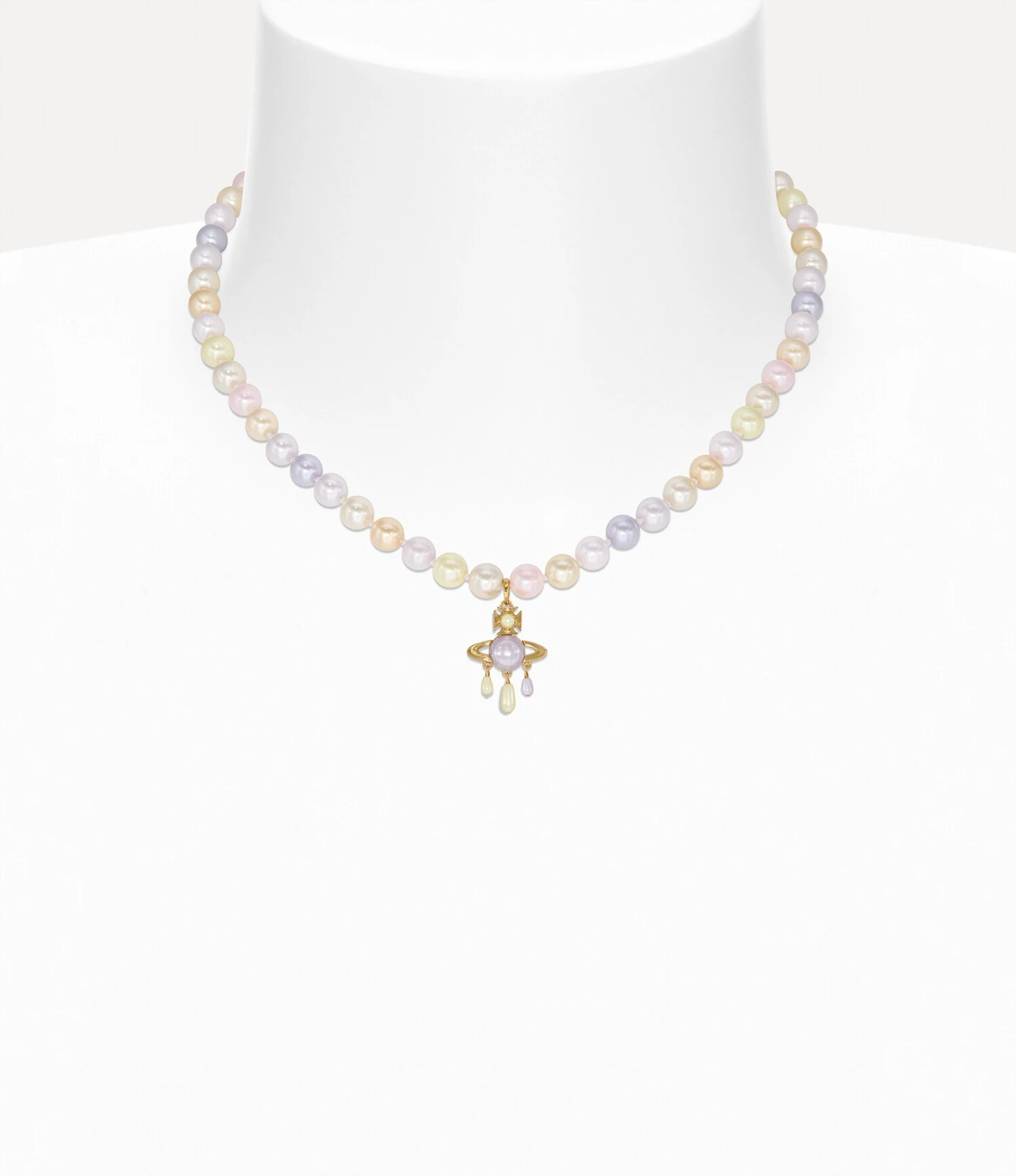 Vivienne Westwood｜Lilah Pearl Necklace 薇薇安 西太后 馬卡龍 彩色珍珠 土星 項鍊 金色