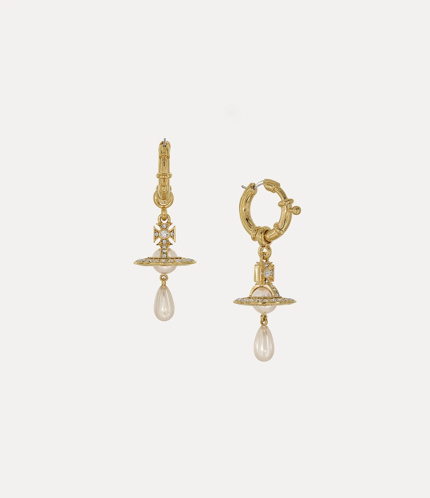 Vivienne Westwood｜Rigoberta Large Earrings 薇薇安 西太后 珍珠 土星 圈形 垂墜 耳環 金色 銀色 兩色可選
