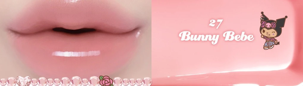 rom&nd Glasting Color Gloss 27 Bunny Bebe 酷洛米款 試色