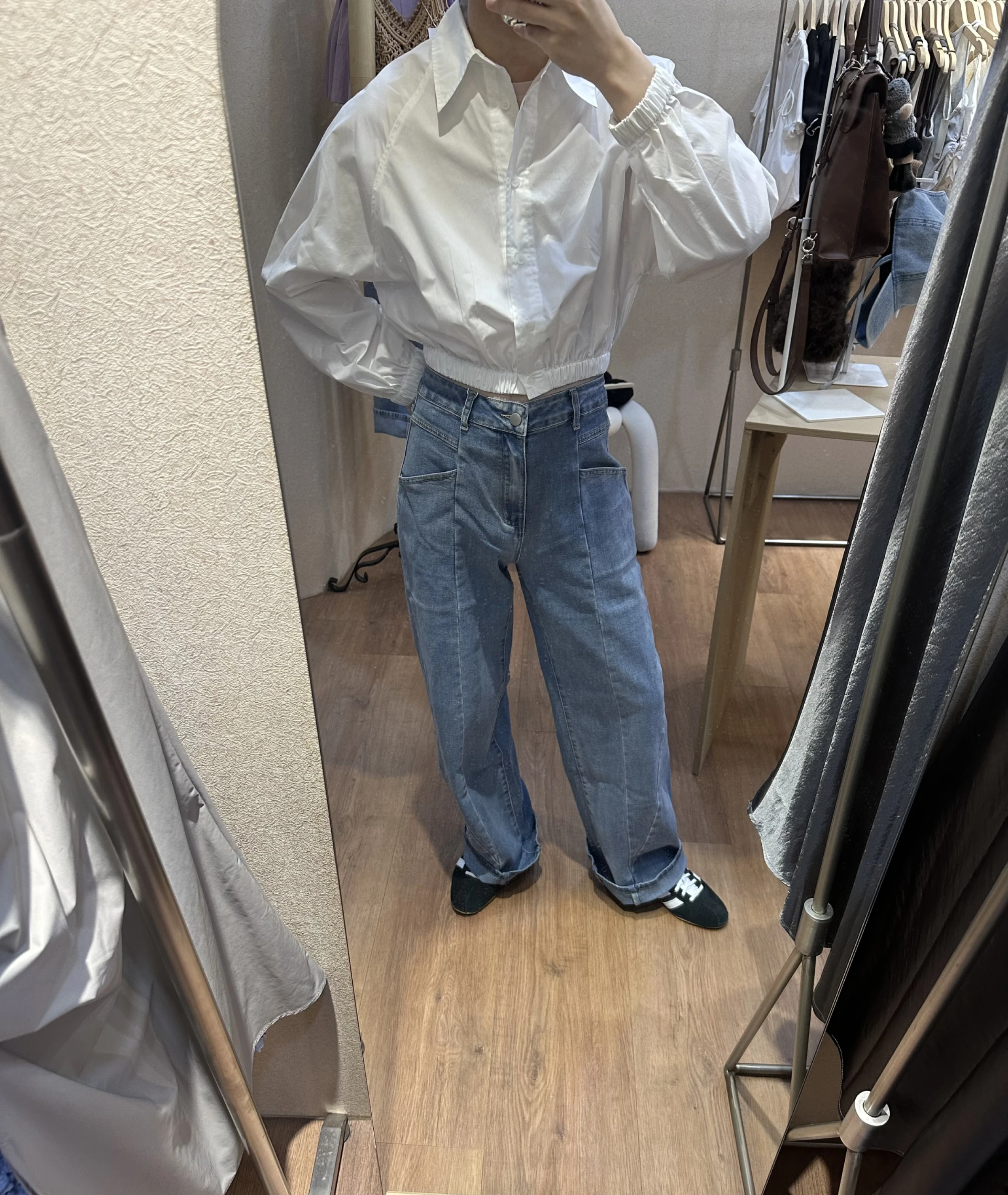 短版縮腰襯衫