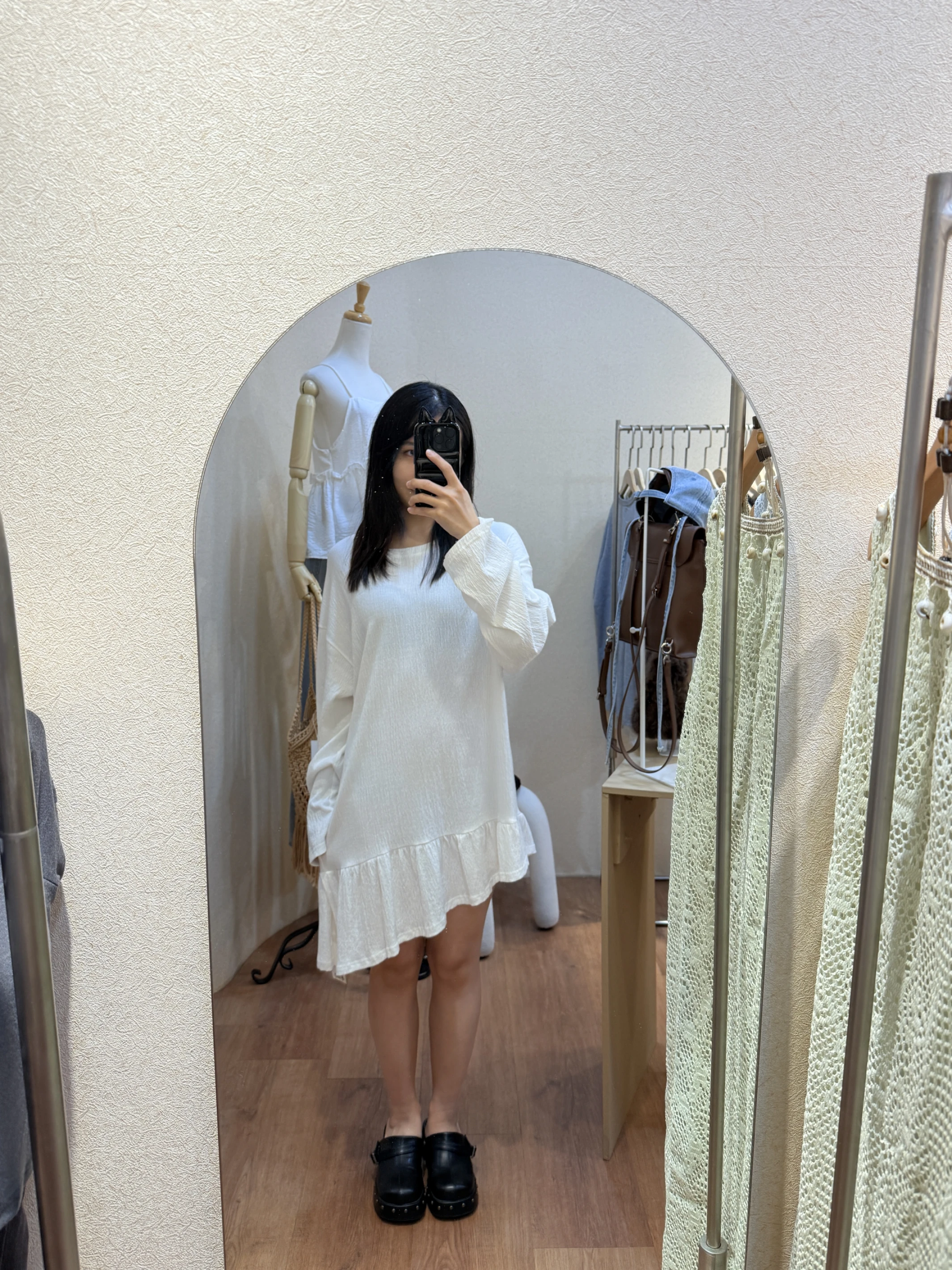 斜切下擺長袖