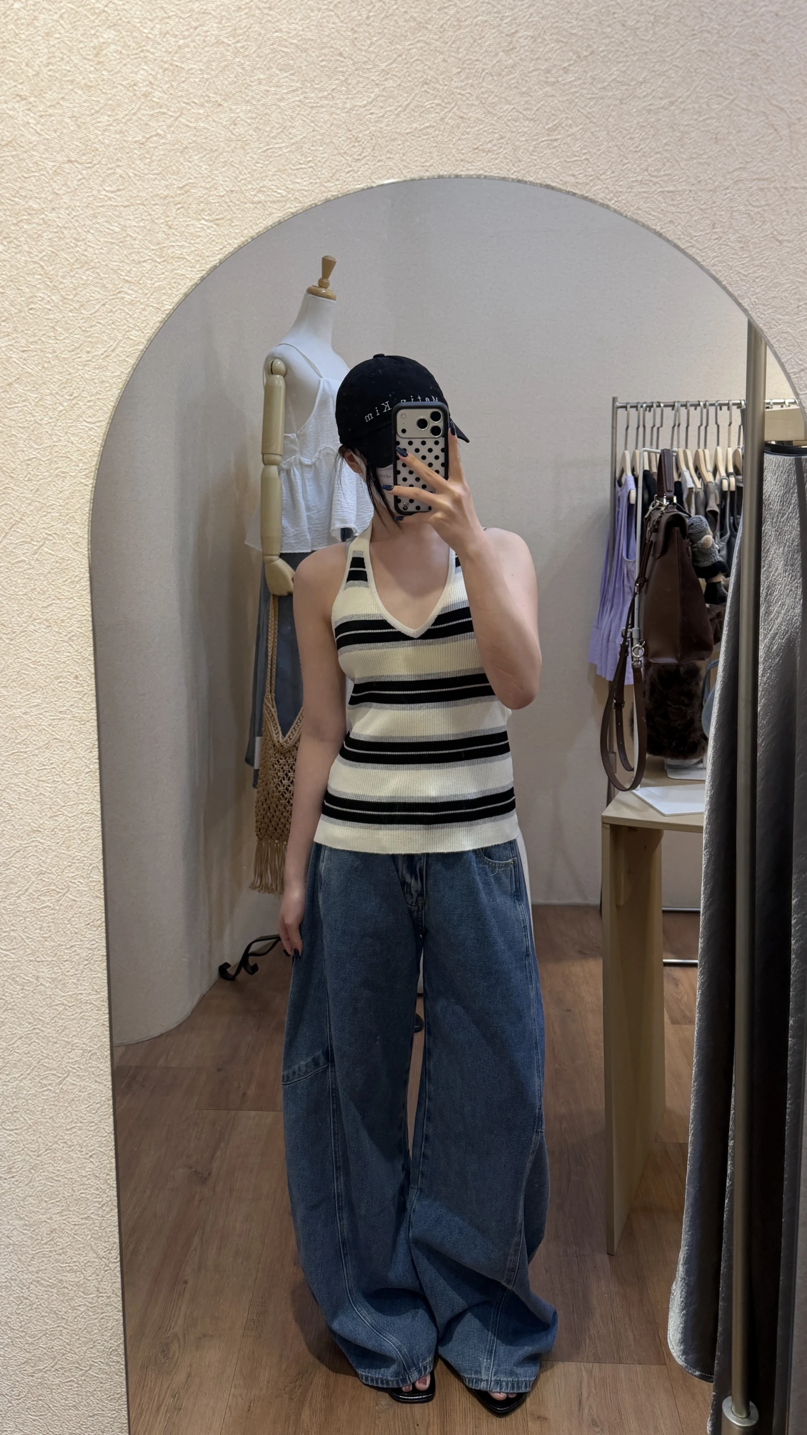 Birthday復古剪裁彎刀牛仔褲