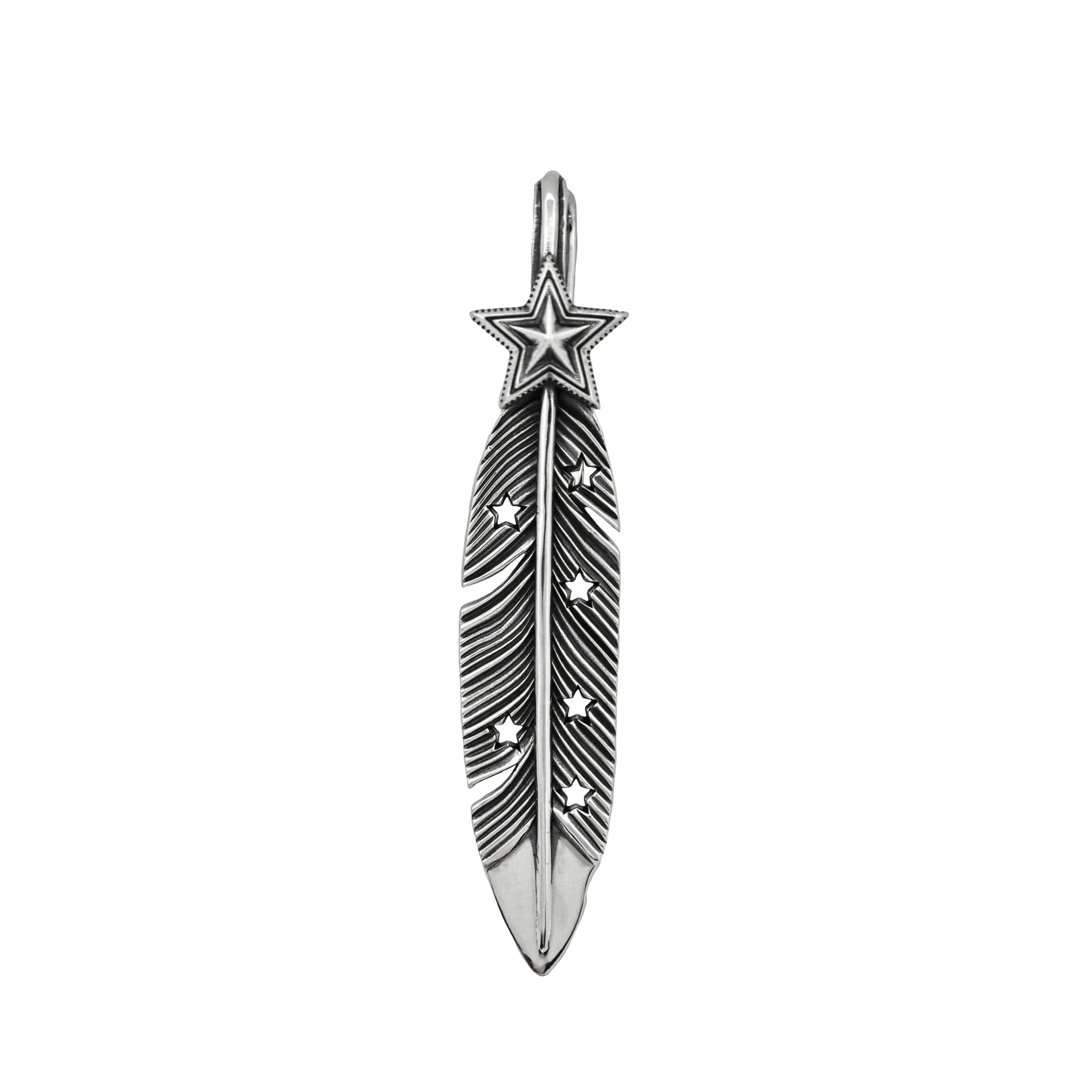 CS NAVAJO SHERIFF STAR ARROW FEATHER PENDANT – STARRY TAIPEI