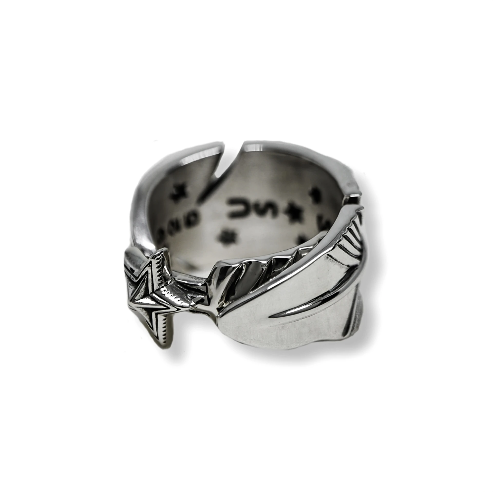 CS NAVAJO SHERIFF STAR ARROW FEATHER RING STARRY WITH DIAMONDS - STARRY ...