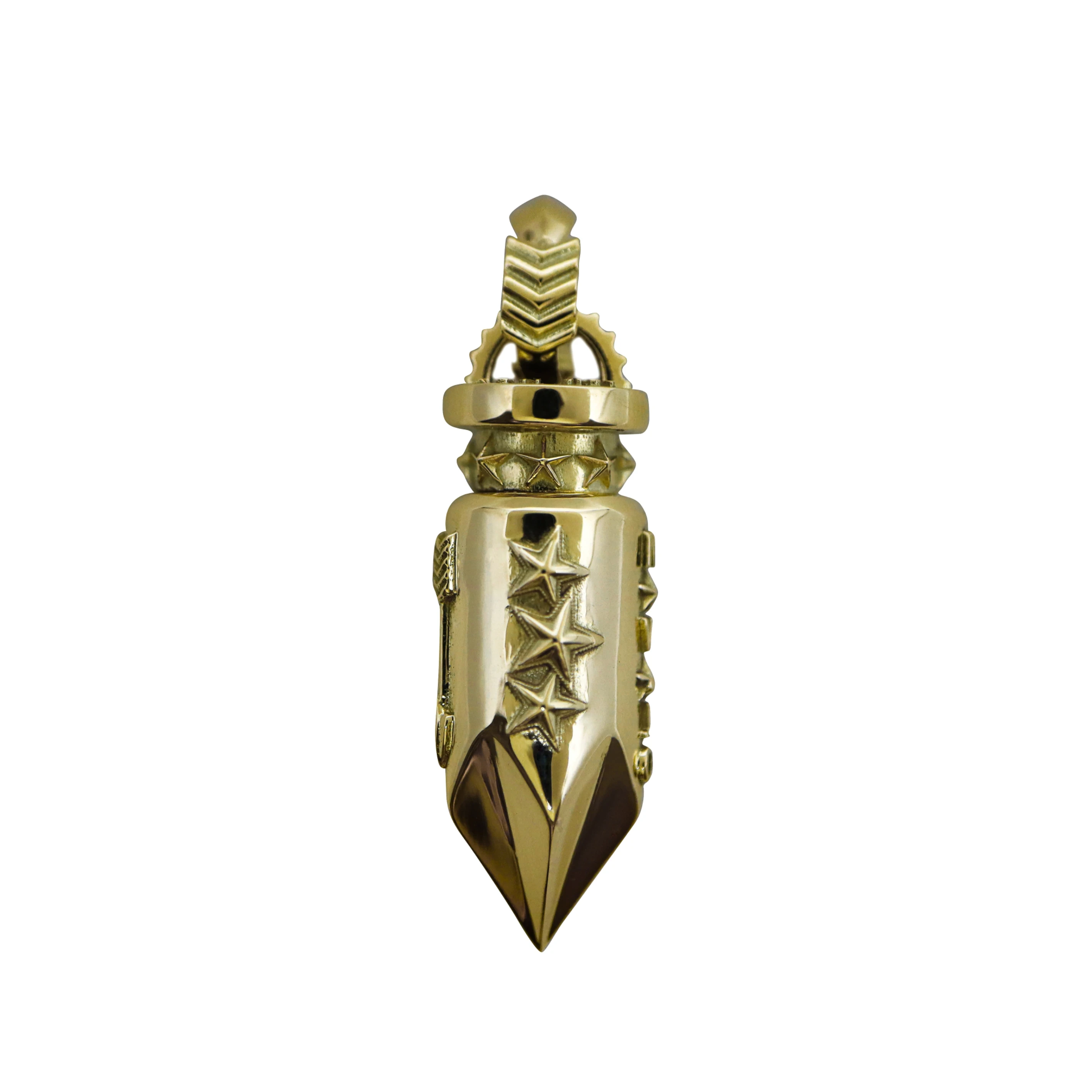 BIG AROMATIC BULLET ARROW TAIL BAIL PENDANT 18K GOLD