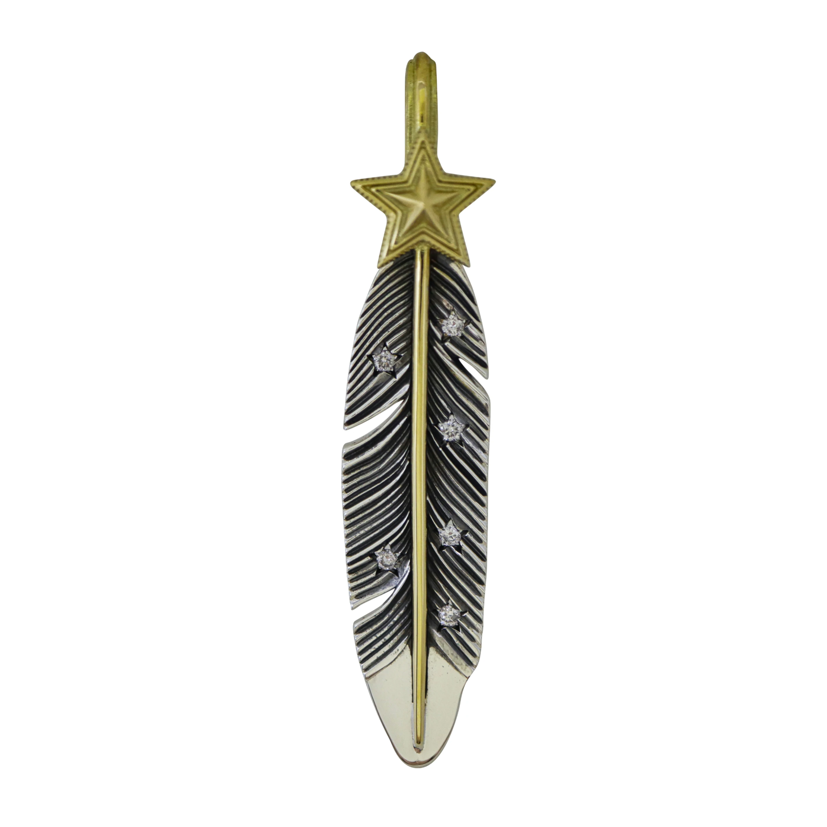 CS NAVAJO SHERIFF STAR ARROW FEATHER PENDANT 925/18K WITH DIAMONDS – STARRY TAIPEI