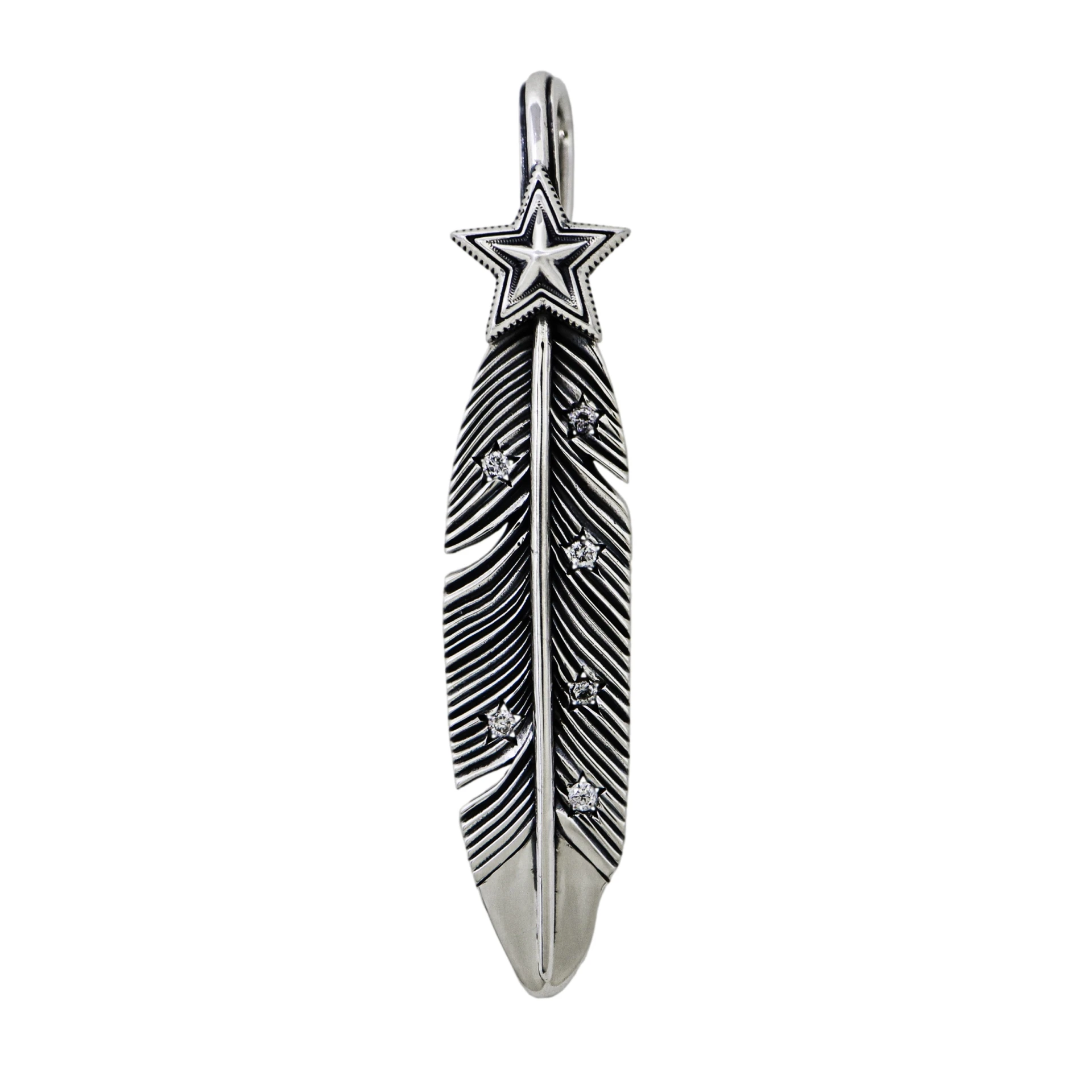 CS NAVAJO SHERIFF STAR ARROW FEATHER PENDANT WITH DIAMONDS – STARRY TAIPEI