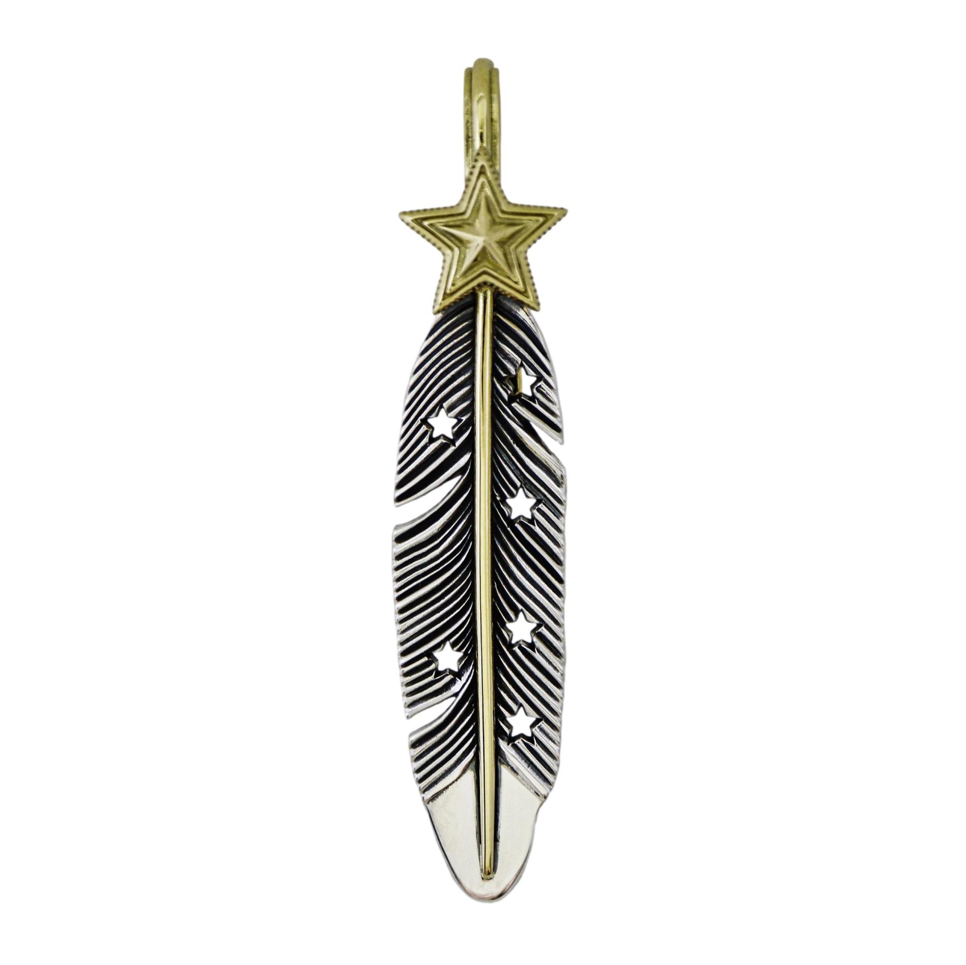 CS NAVAJO SHERIFF STAR ARROW FEATHER PENDANT 925/18K – STARRY TAIPEI