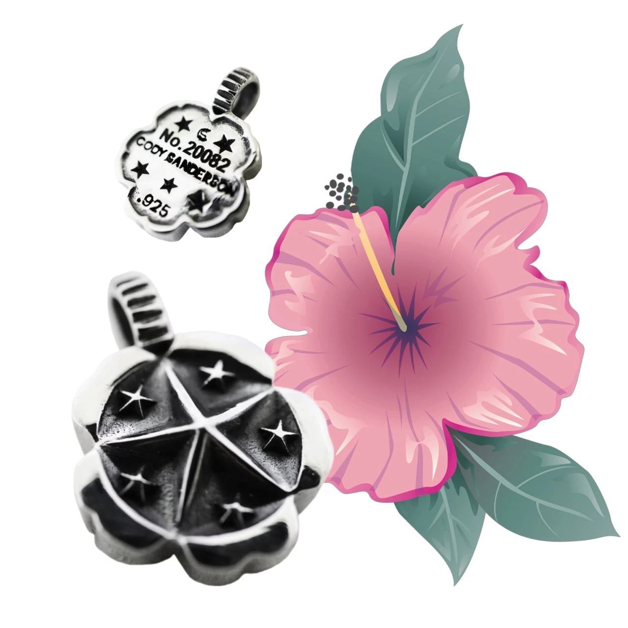 TINY FLOWER WITH 6 STARS PENDANT