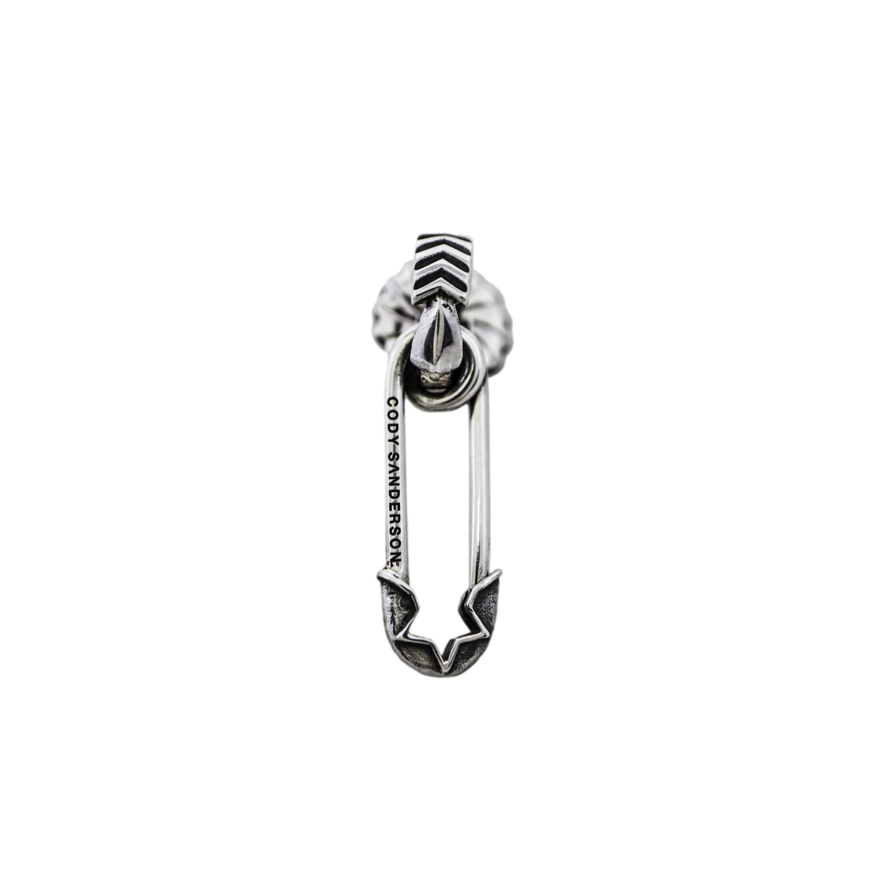 TINY PIN-UP STAR SAFETY PIN EARRING - LEFT