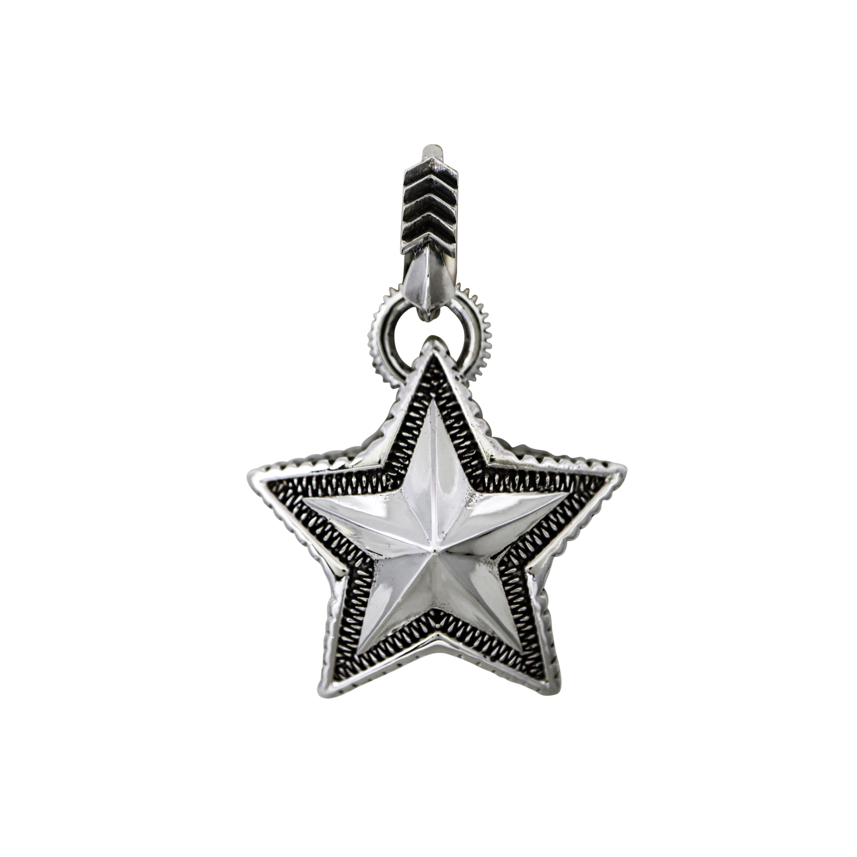 SMALL REVERSIBLE STAR W / ARROW BAIL PENDANT