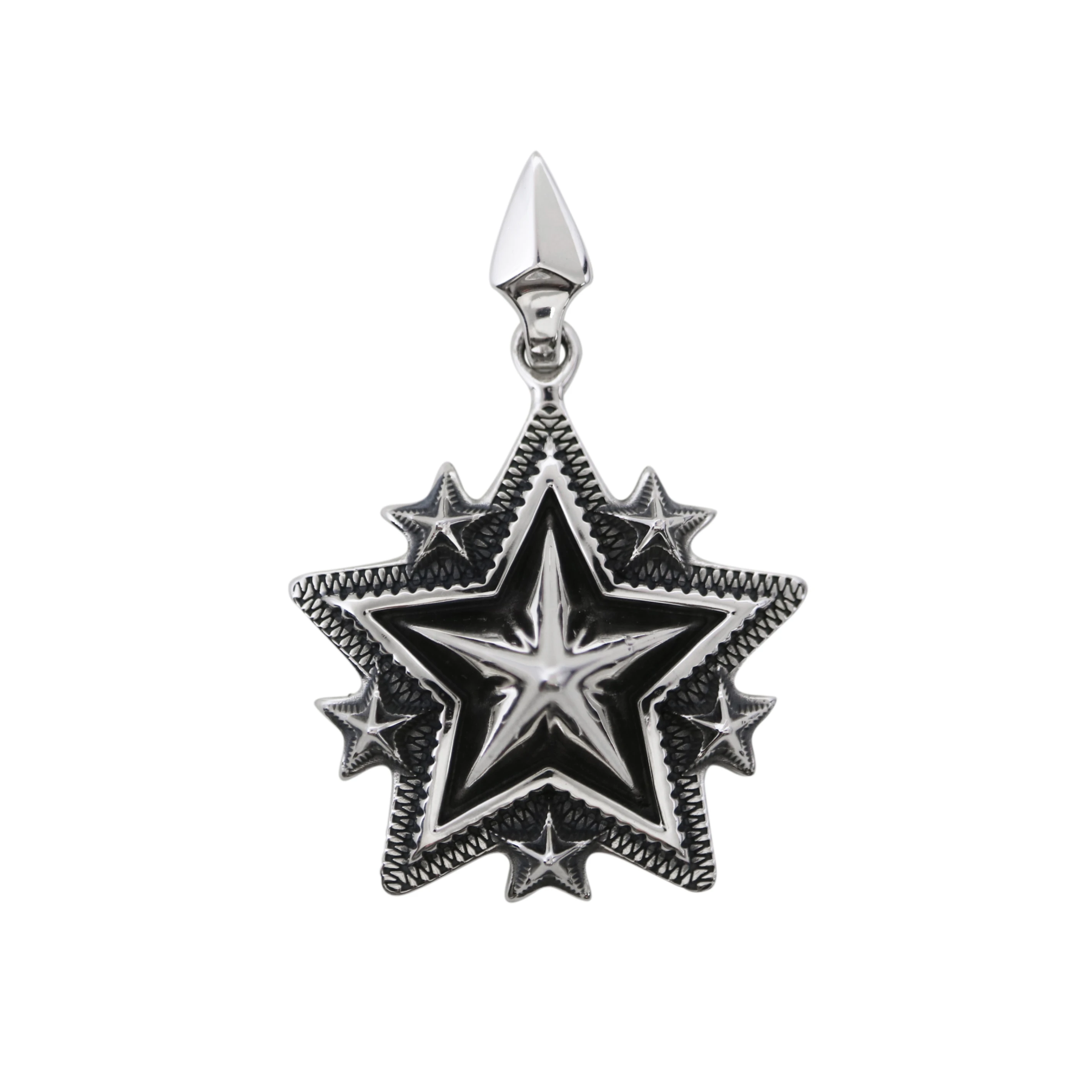 LARGE SPIKE STARRY W / ARROW HEAD BAIL PENDANT